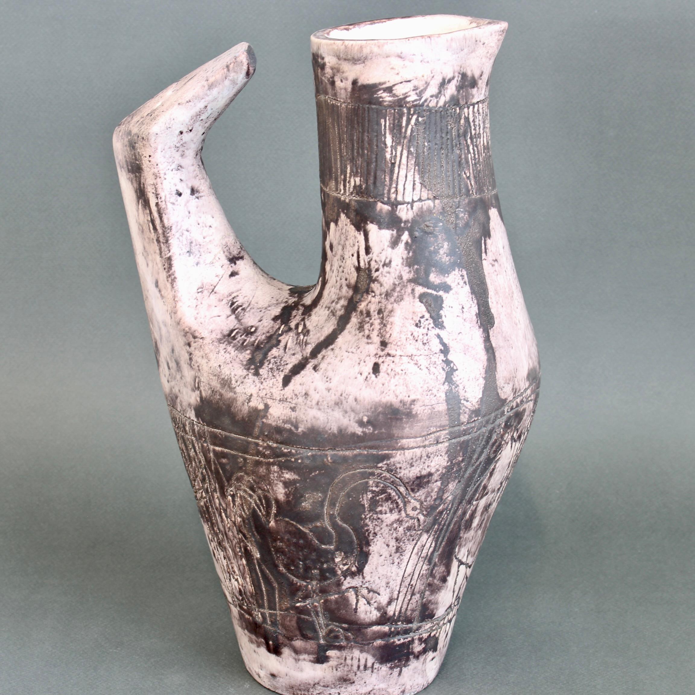 Brocca decorativa francese d'epoca in ceramica di Jacques Blin (circa 1950) in vendita 1