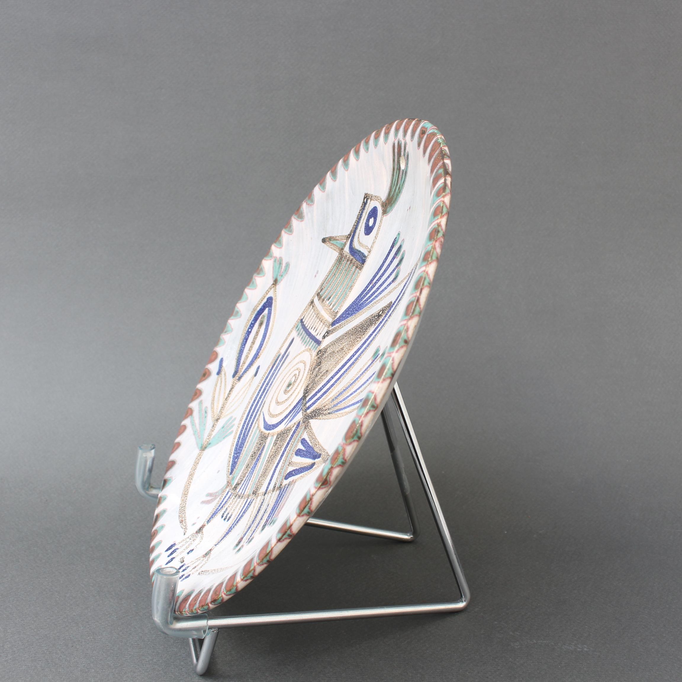 Hand-Painted Vintage French Ceramic Decorative Plate by Le Mûrier 'circa 1960s'