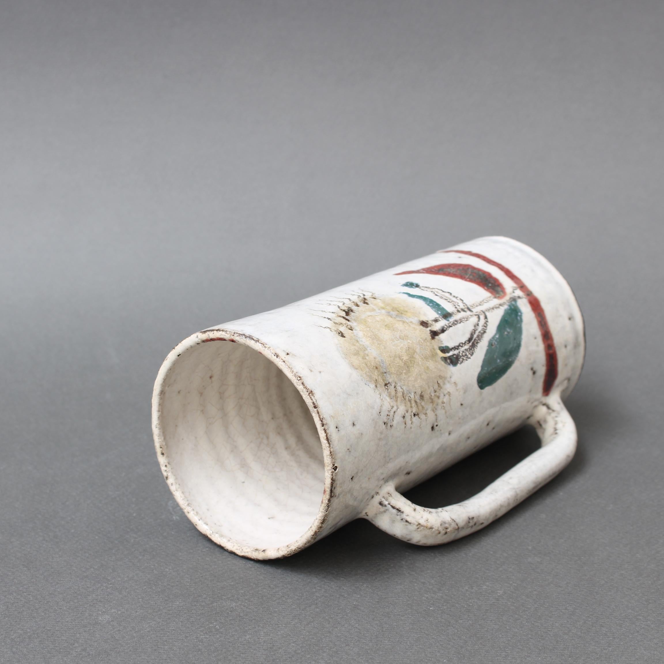 Mid-20th Century Vintage French Ceramic Decorative Stein by Gustave Reynaud for Le Mûrier Studio  For Sale