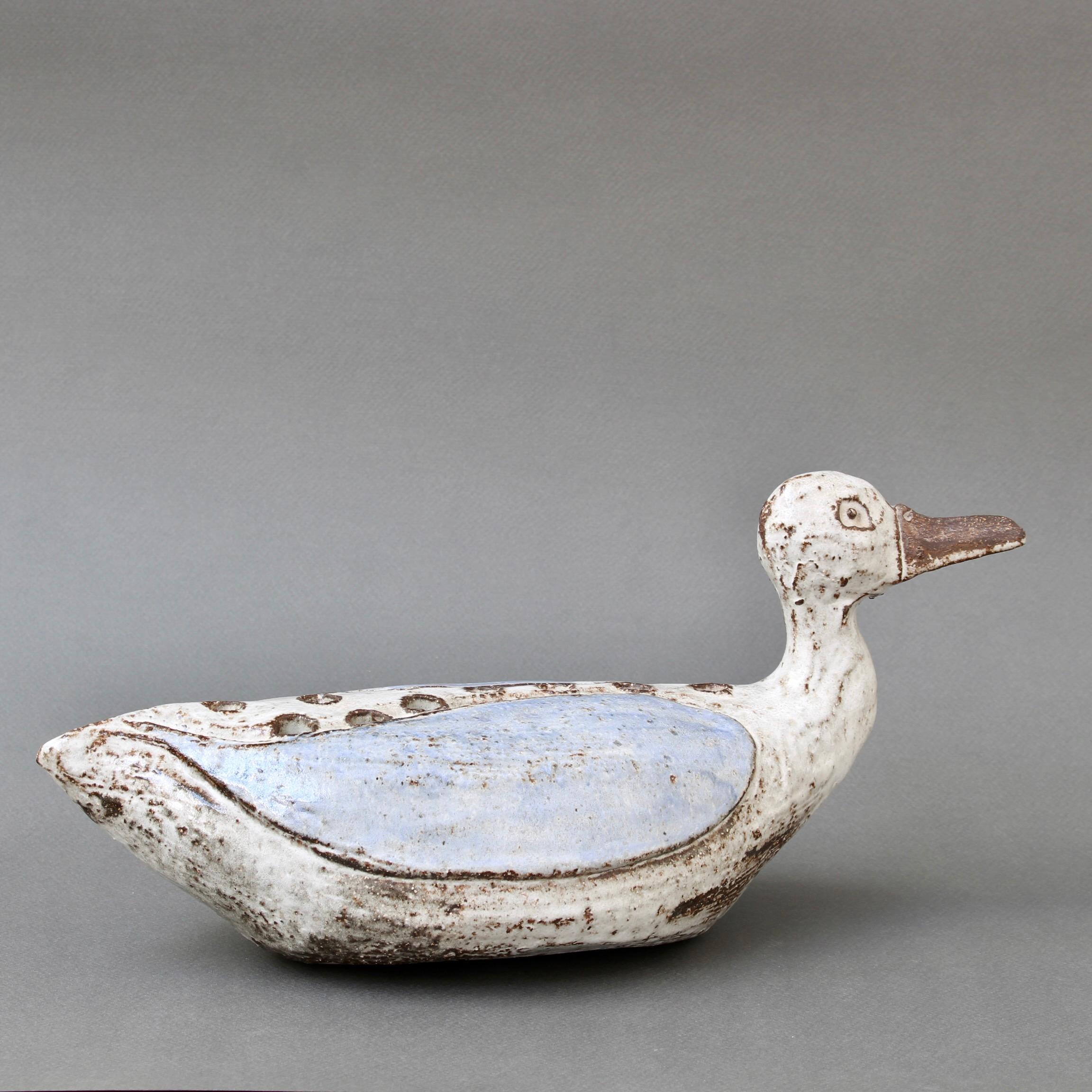Mid-20th Century Vintage French Ceramic Duck Flower Vase by Albert Thiry, 'circa 1960s'