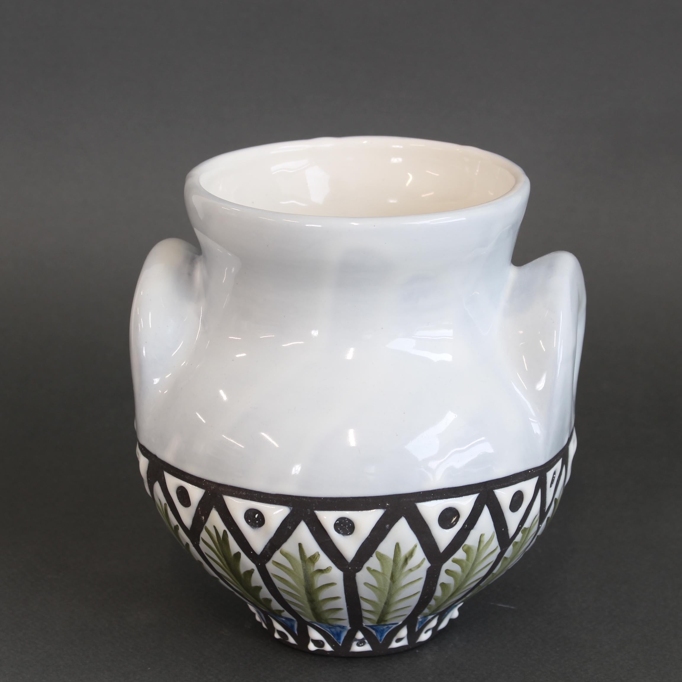 Vernissé Vase à Oreilles en céramique par Roger Capron (1950s) en vente
