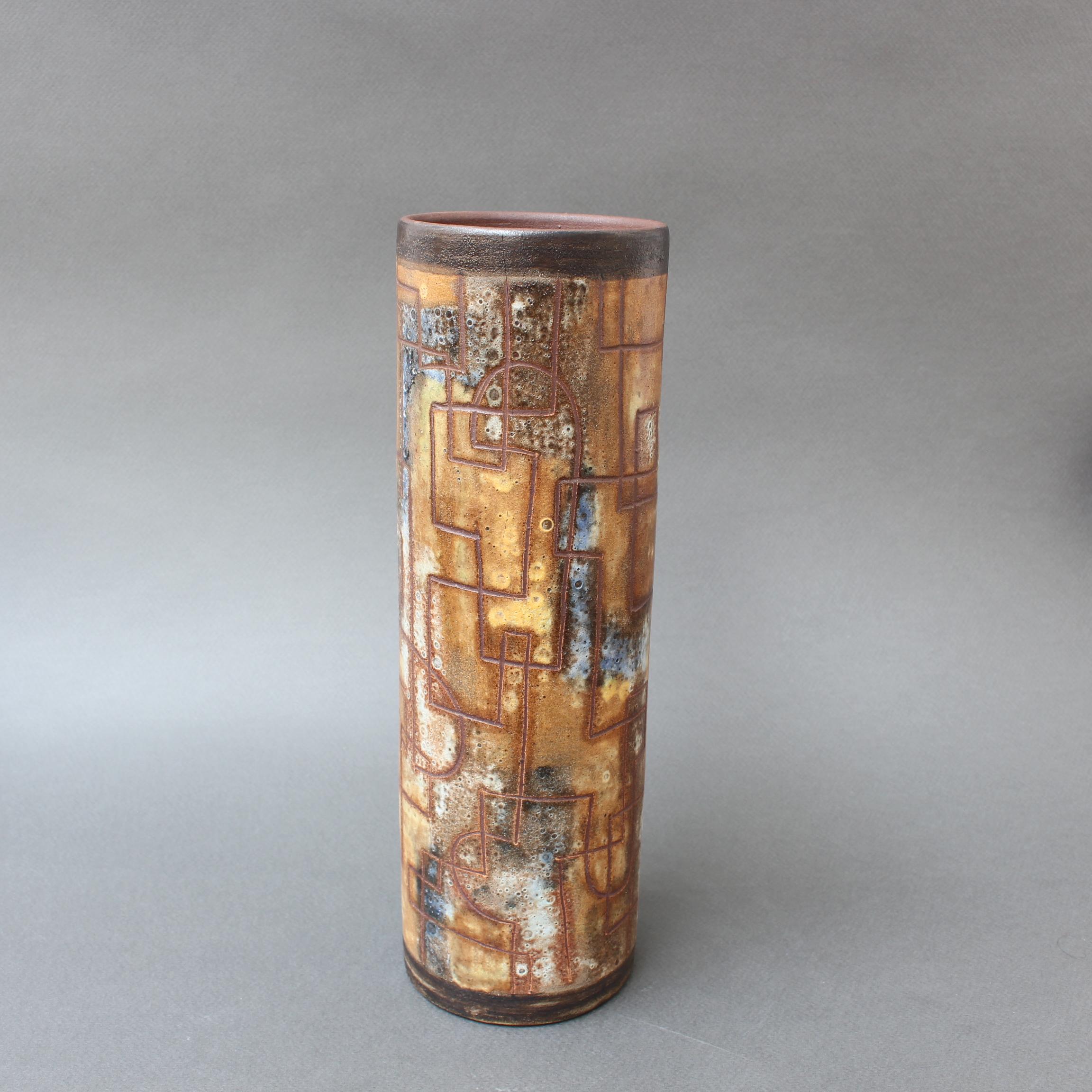 Vintage French Ceramic Flower Vase by Alexandre Kostanda, circa 1960s In Good Condition In London, GB