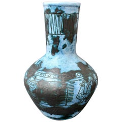 Vintage French Ceramic Flower Vase by Jacques Blin, circa 1950s