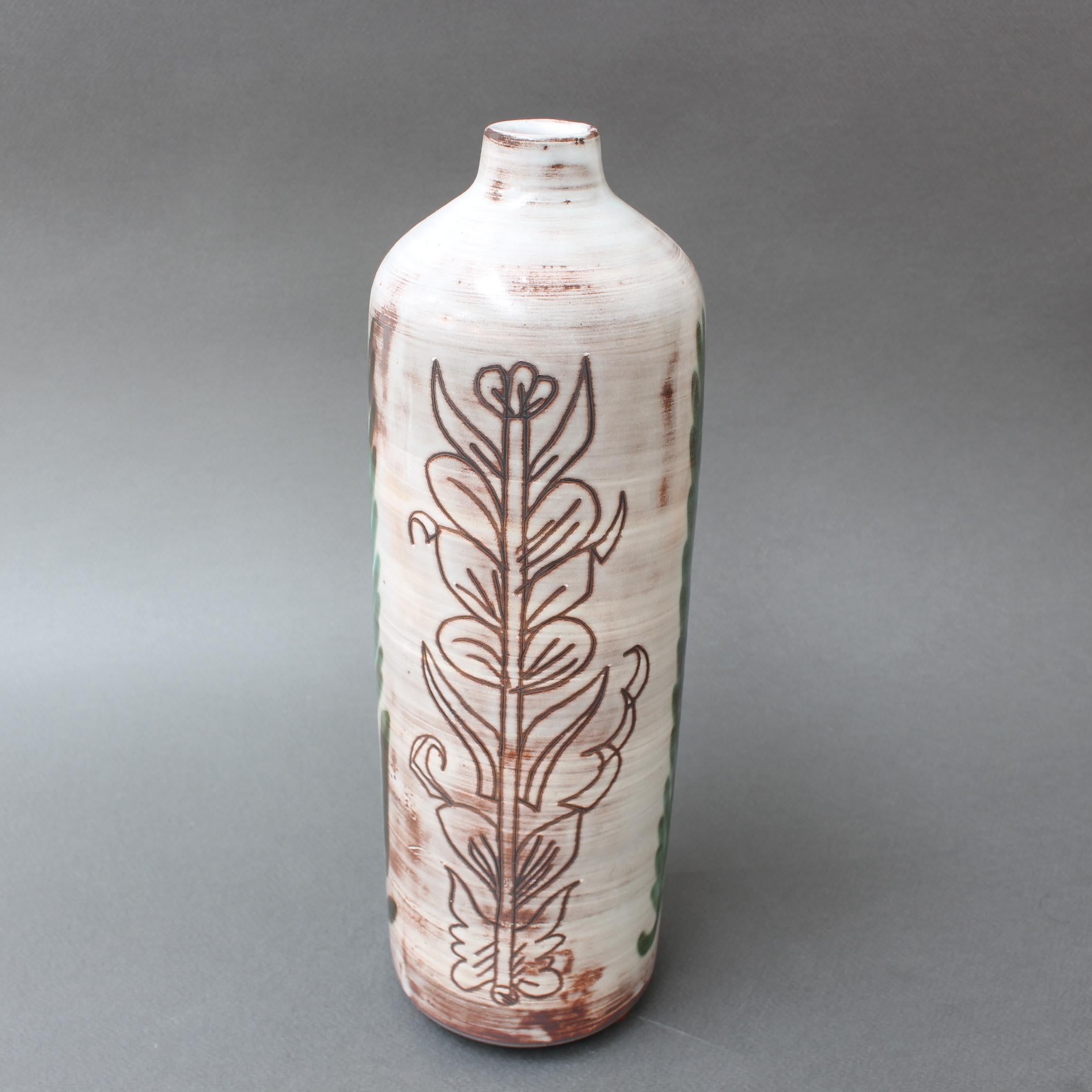Mid-20th Century Vintage French Ceramic Flower Vase by Michel Barbier, circa 1960s For Sale