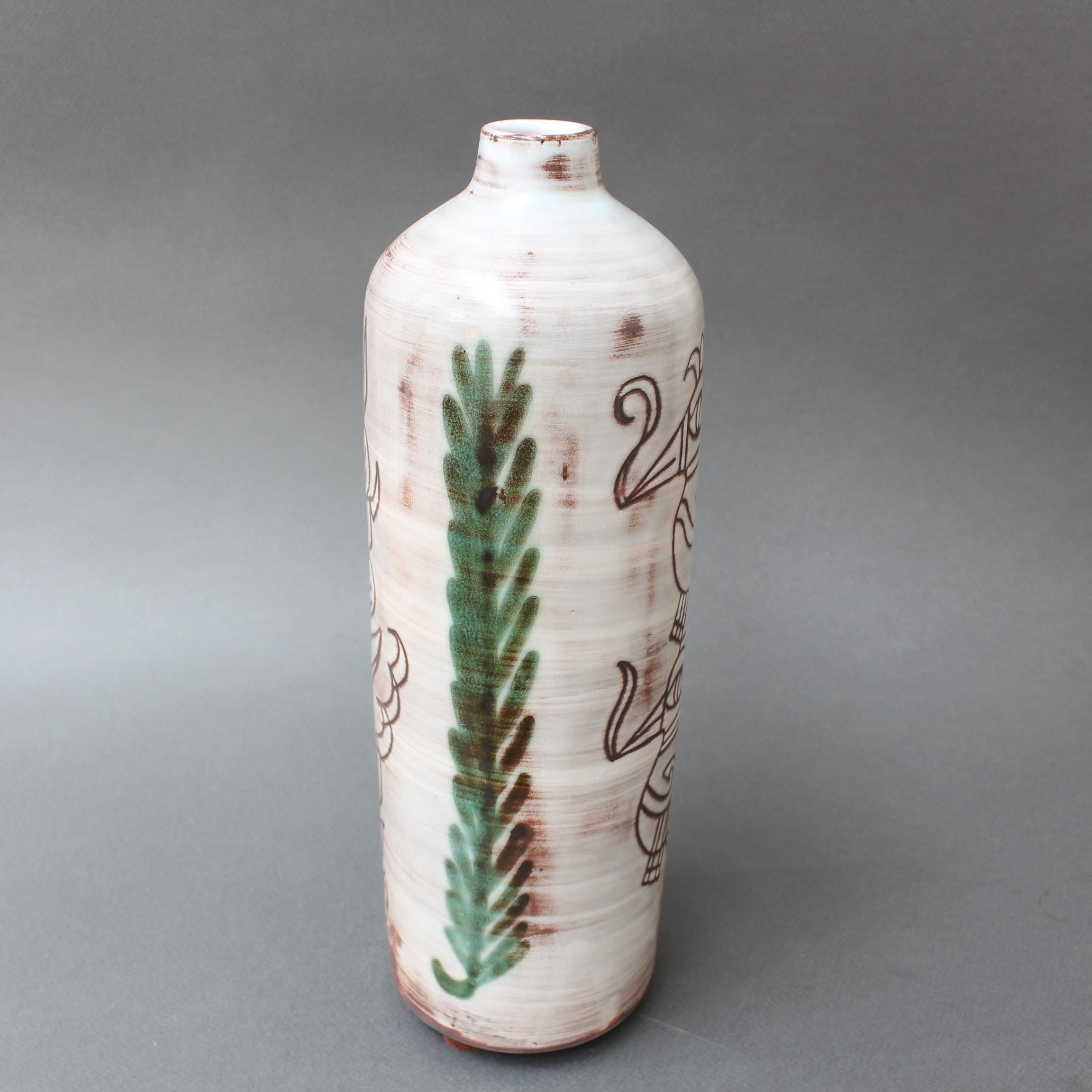 Milieu du XXe siècle Vase à fleurs en céramique française vintage de Michel Barbier, vers les années 1960 en vente