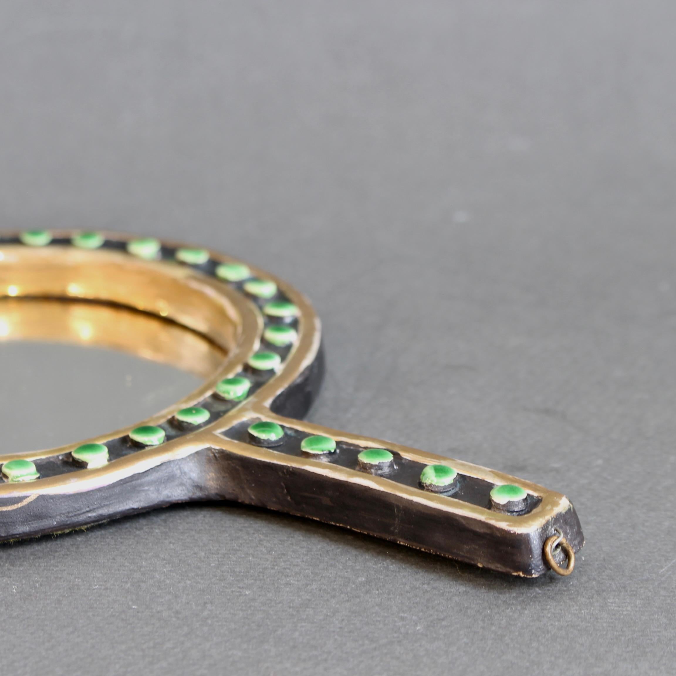 Miroir à main vintage en céramique française par Mithé Espelt en vente 6