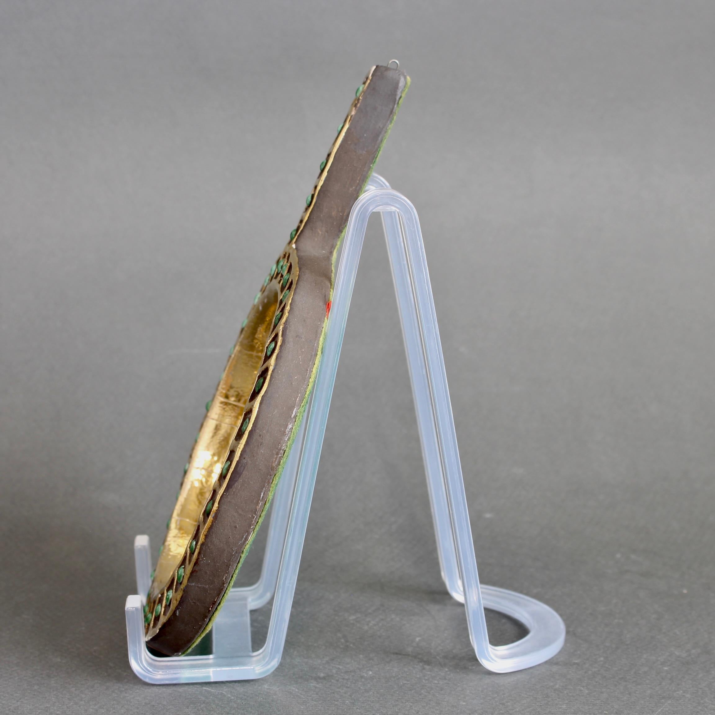 Miroir à main vintage en céramique française par Mithé Espelt Bon état - En vente à London, GB