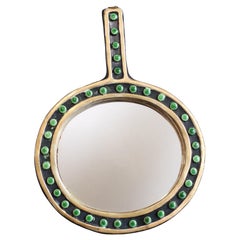 Vintage French Ceramic Hand Mirror by Mithé Espelt Vintage French Ceramic Hand Mirror by Mithé Espelt