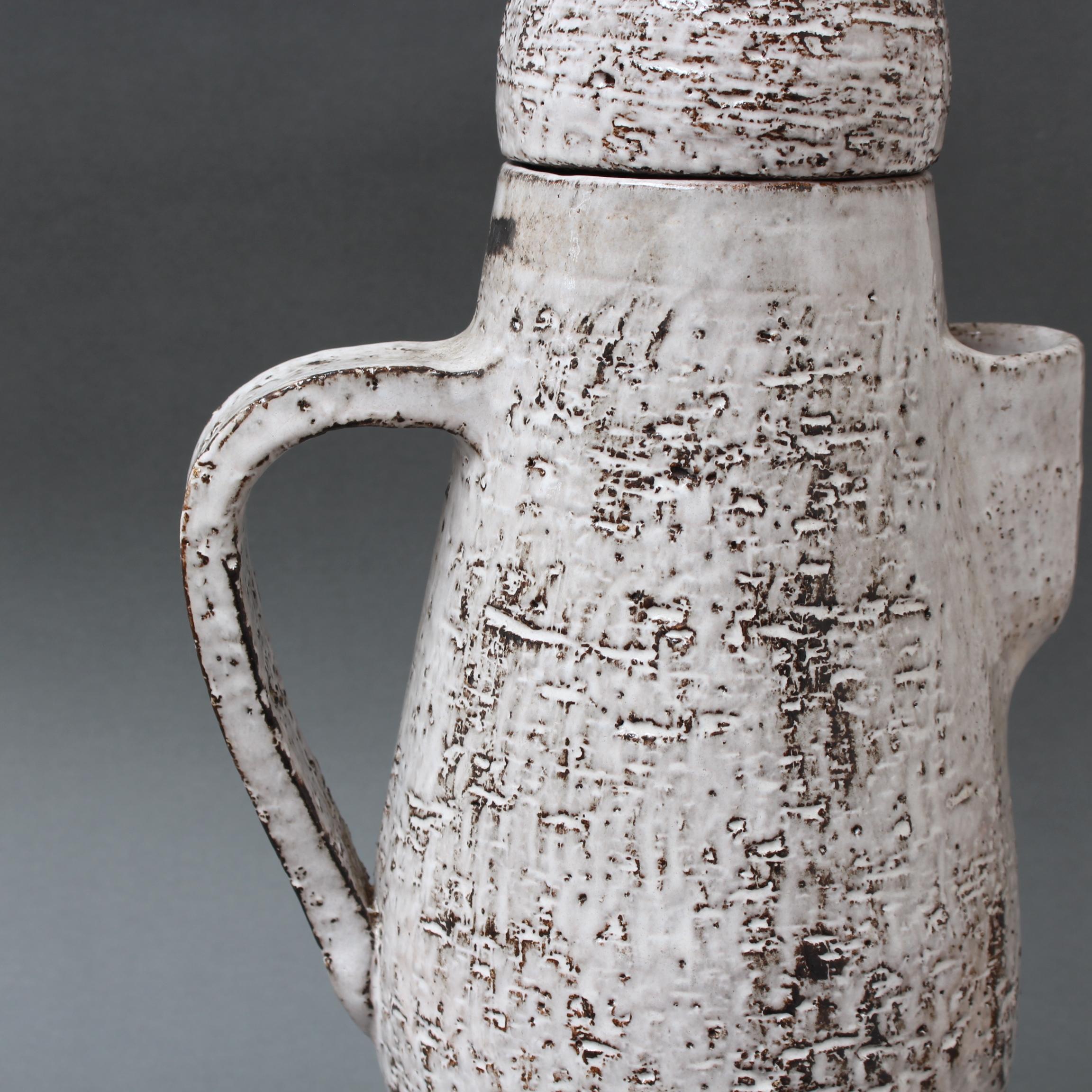 Jarra francesa vintage de cerámica con tapa de Gérard Hofmann (años 60) en venta 3