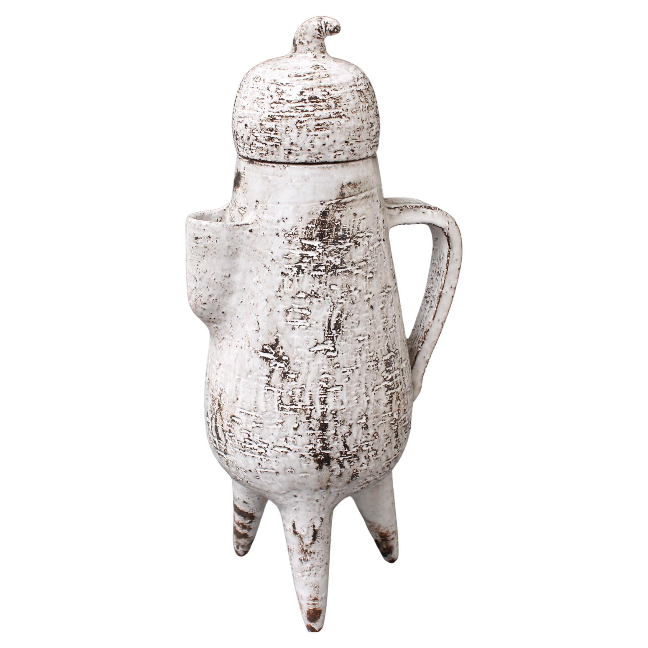 Jarra francesa vintage de cerámica con tapa de Gérard Hofmann (años 60) en venta