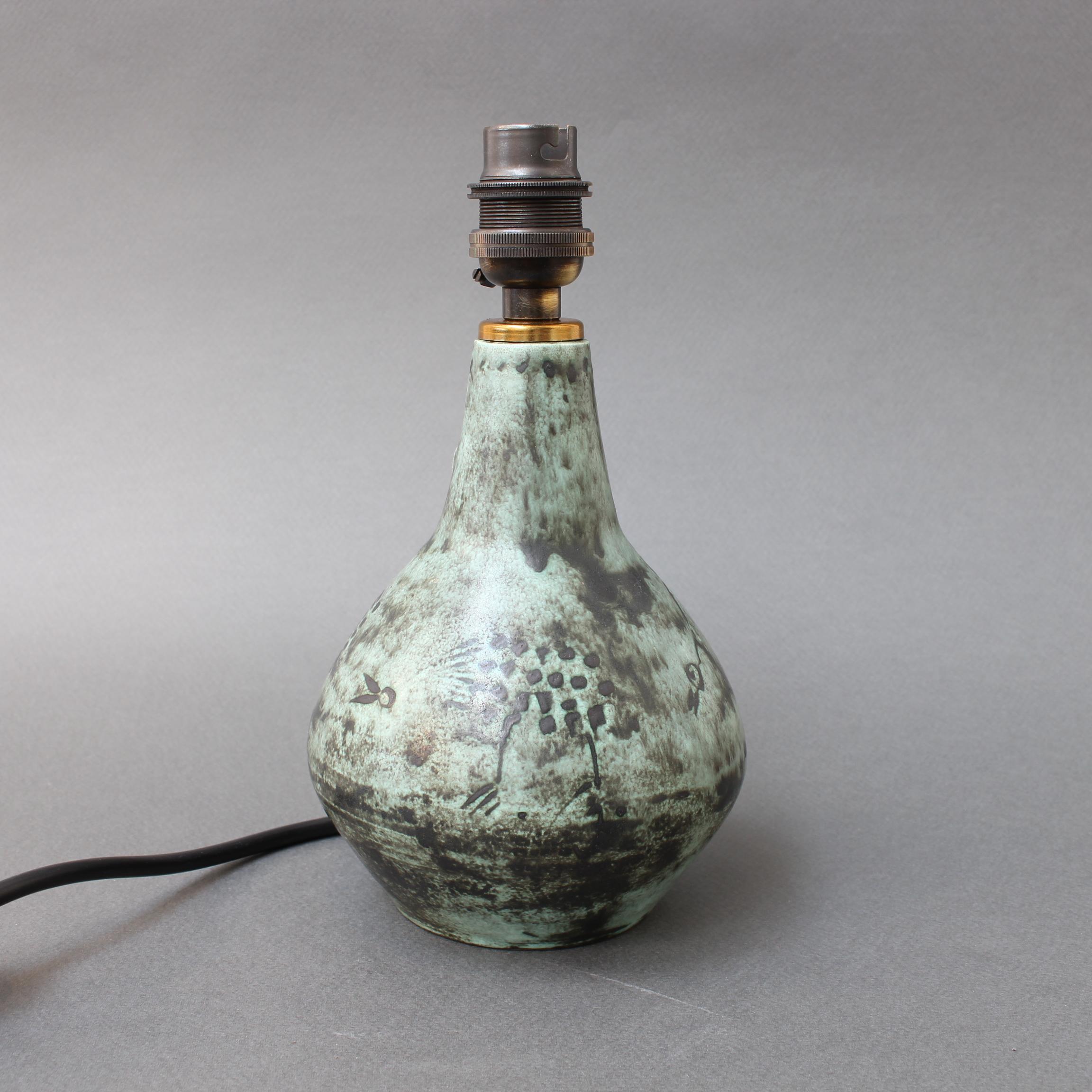 Vintage French Ceramic Lamp by Jacques Blin, circa 1950s In Good Condition In London, GB