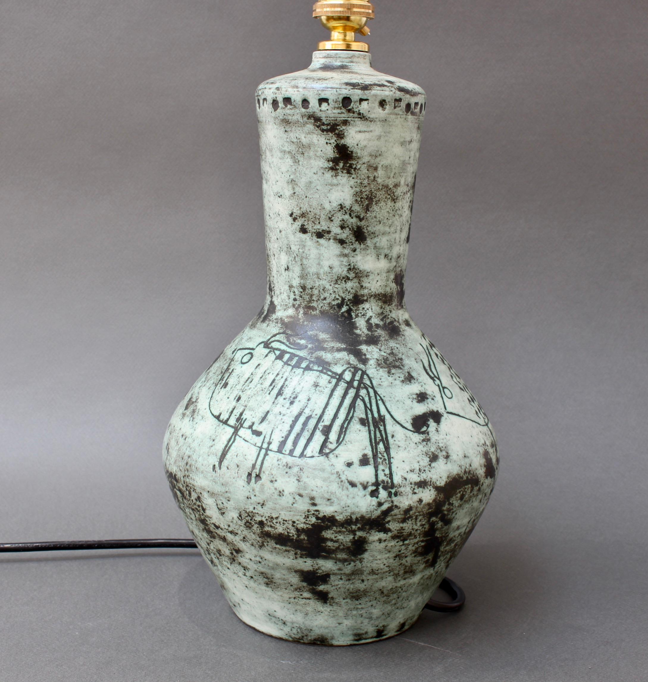 Mid-20th Century Vintage French Ceramic Lamp by Jacques Blin 'circa 1950s'