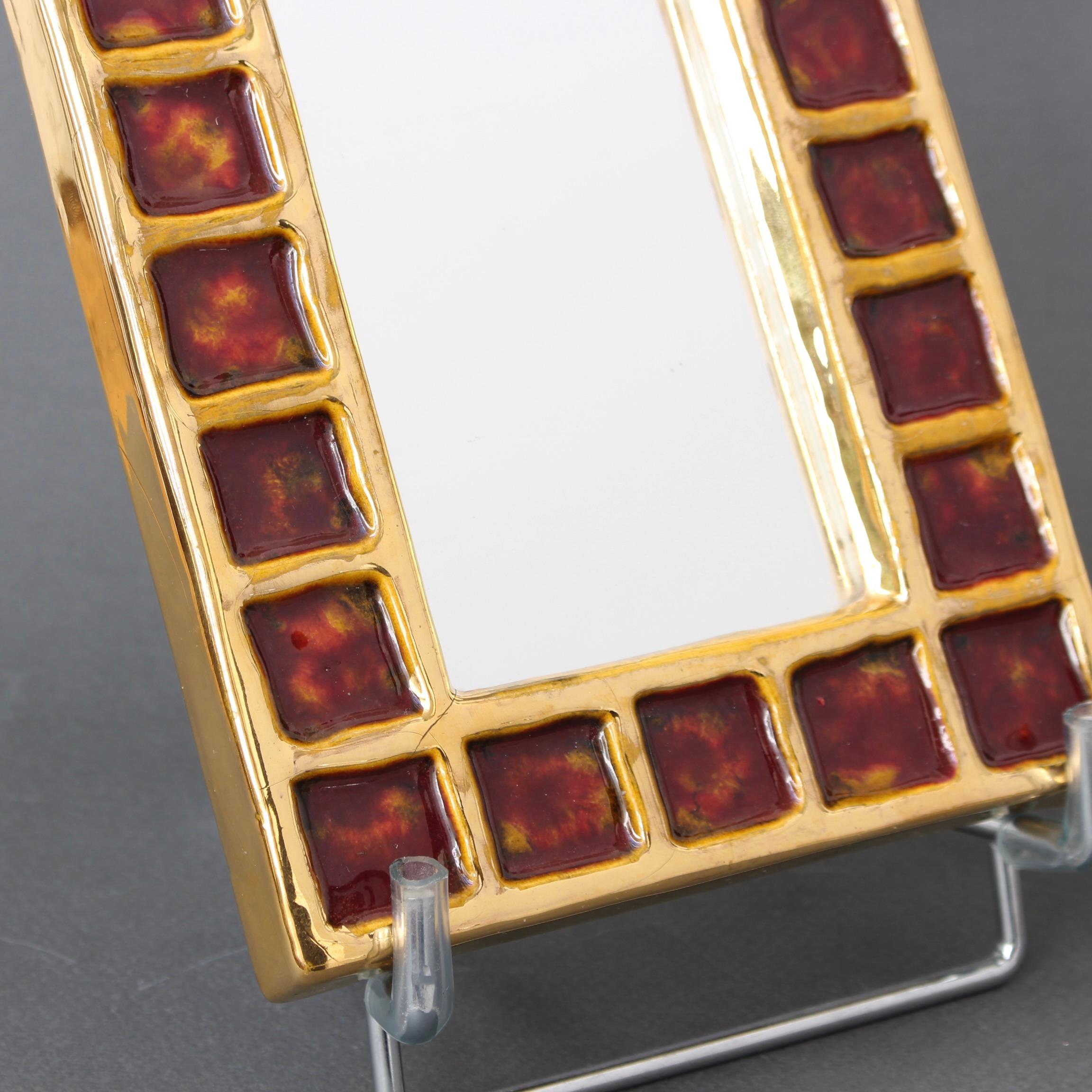 Specchio francese d'epoca in ceramica di François Lembo (circa anni '70) in vendita 6
