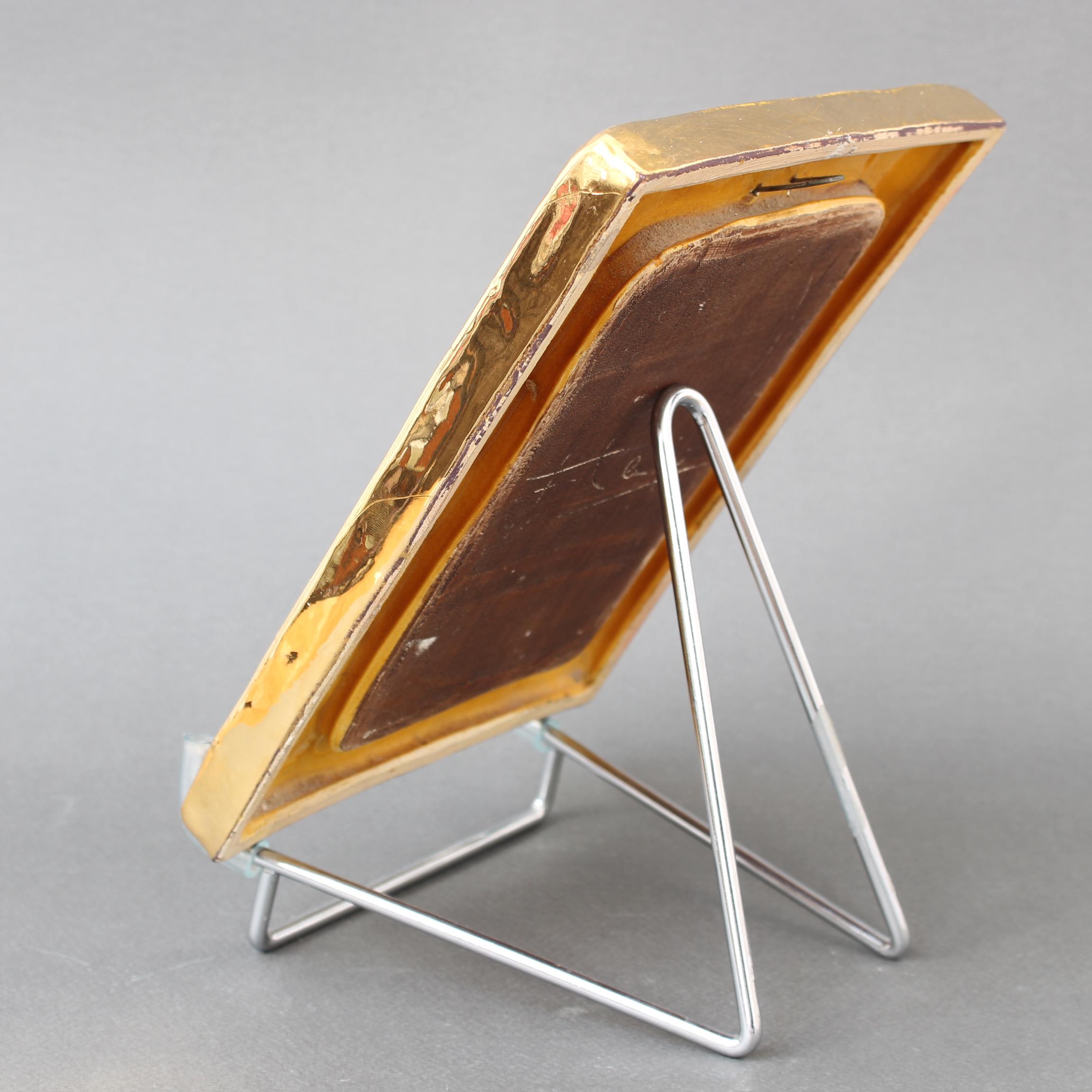Specchio francese d'epoca in ceramica di François Lembo (circa anni '70) in vendita 1