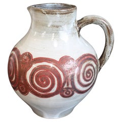 Pichet vintage en céramique française par l'Atelier Dieulefit