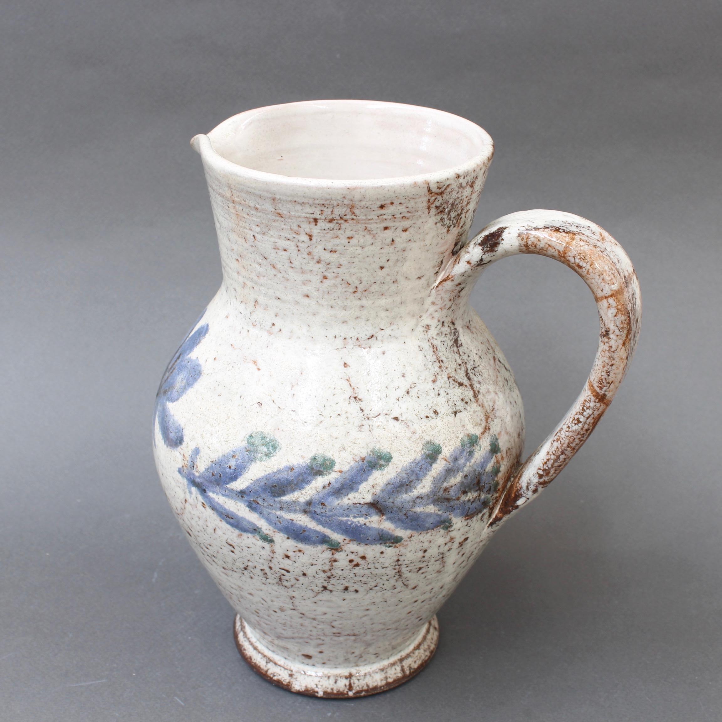 Vintage French Ceramic Pitcher by Gustave Reynaud, Le Mûrier, circa 1950s 5