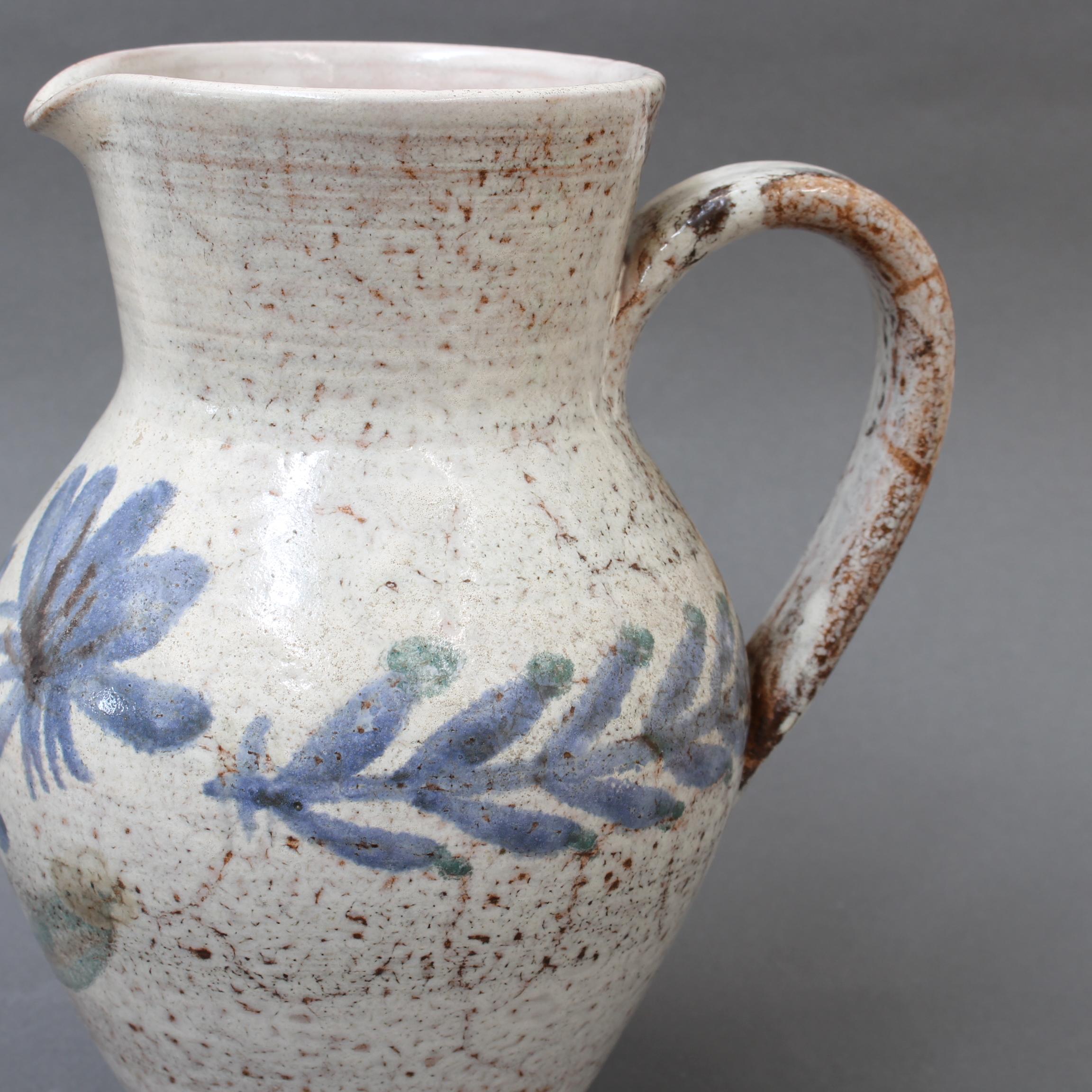 Vintage French Ceramic Pitcher by Gustave Reynaud, Le Mûrier, circa 1950s 8