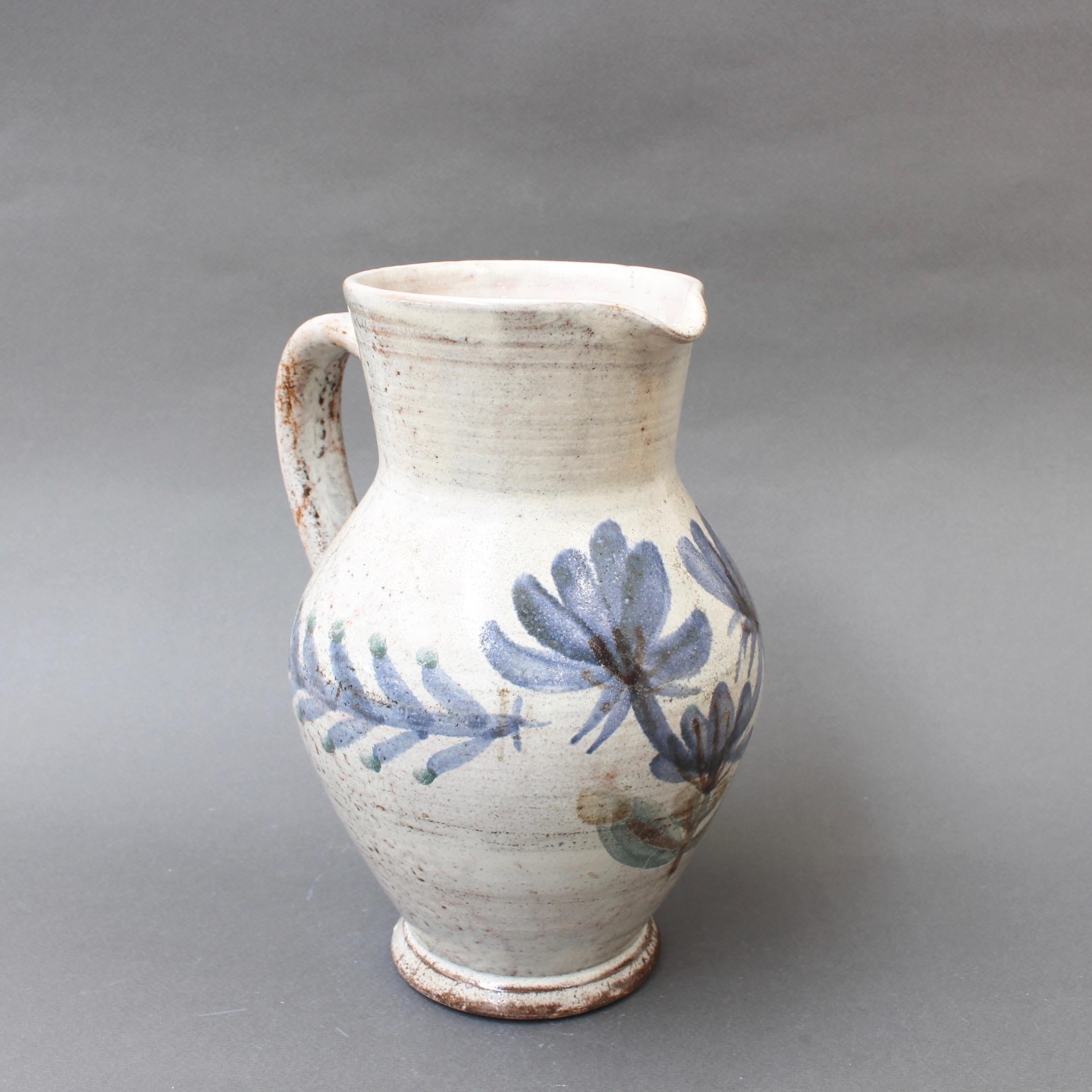 Vintage French Ceramic Pitcher by Gustave Reynaud, Le Mûrier, circa 1950s 1