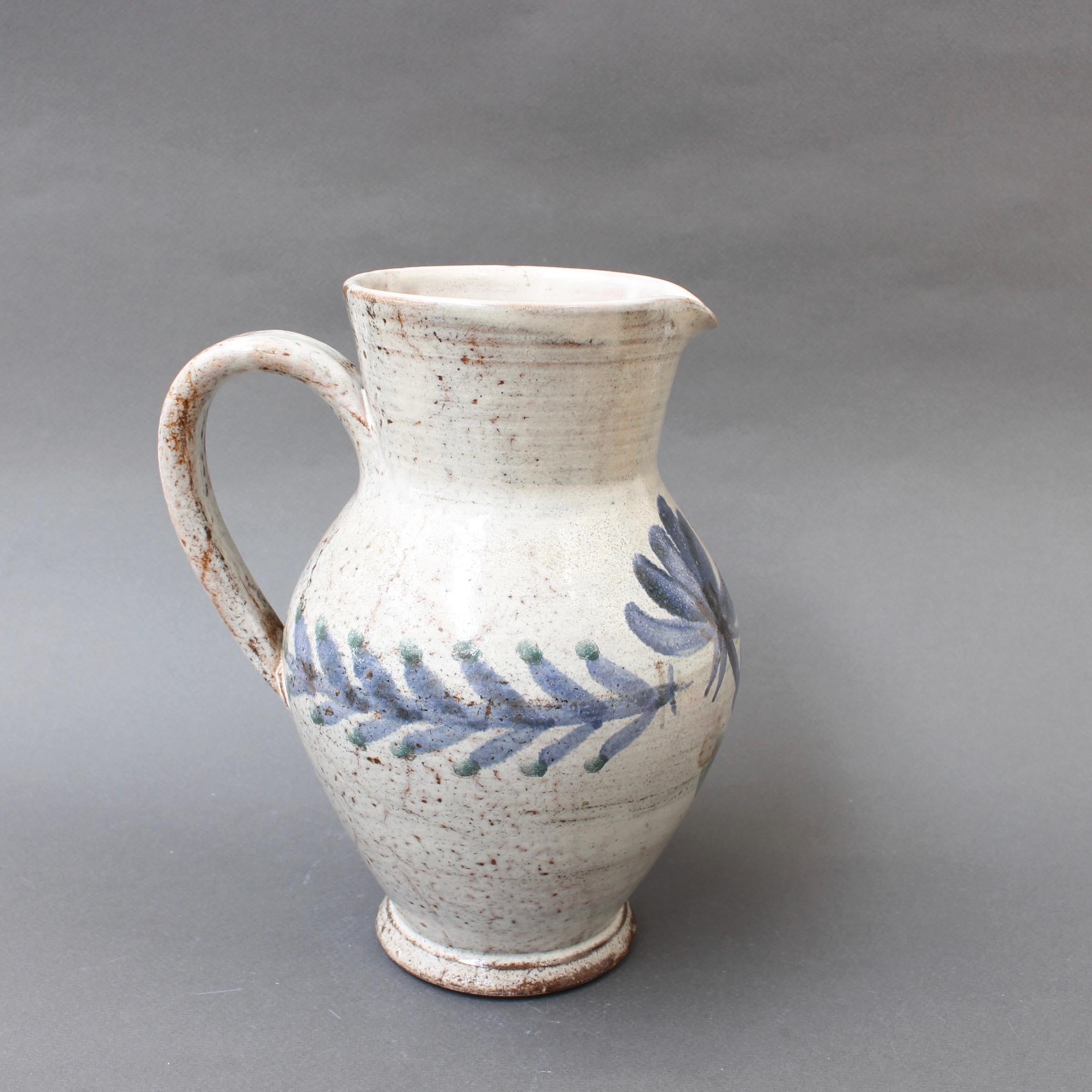 Vintage French Ceramic Pitcher by Gustave Reynaud, Le Mûrier, circa 1950s 2