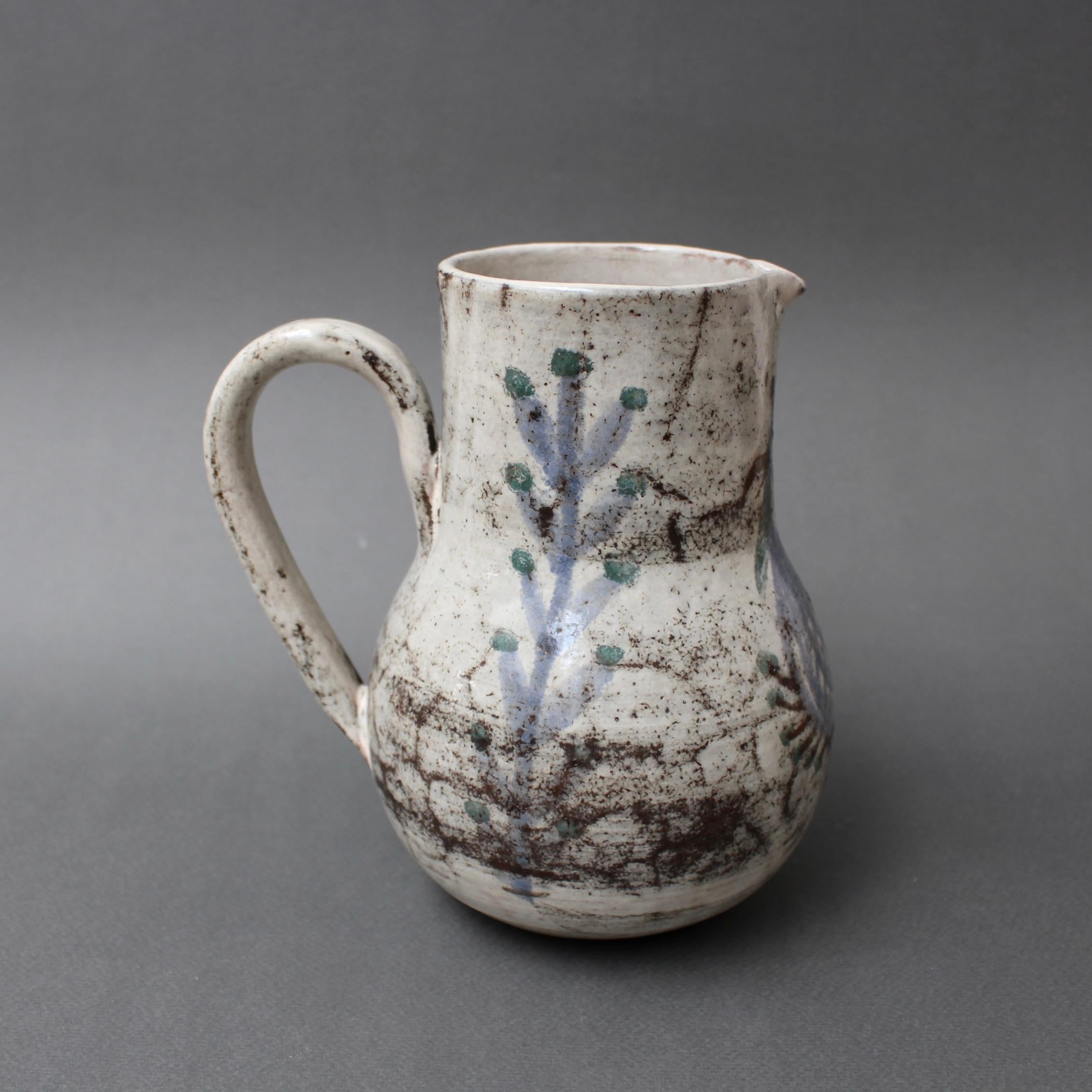 Mid-20th Century Vintage French Ceramic Pitcher by Gustave Reynaud, Le Mûrier 'circa 1960s'