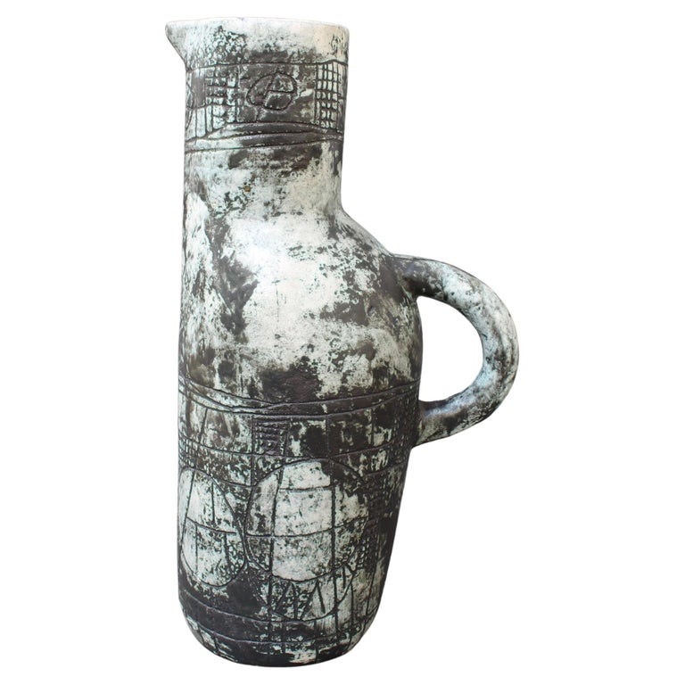 Vintage French Ceramic Pitcher by Jacques Blin, circa 1960s For Sale