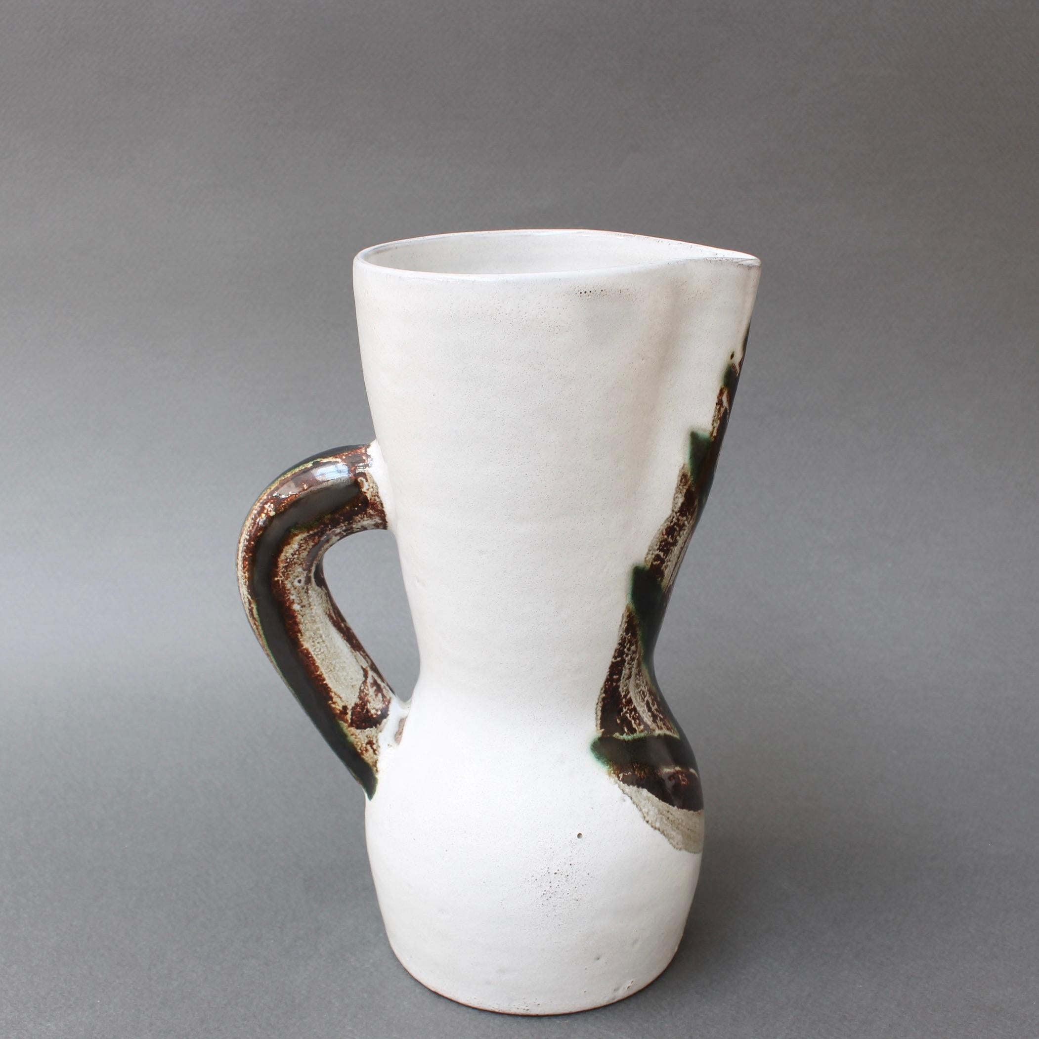 Mid-Century Modern Vintage French Ceramic Pitcher by Le Grand Chêne, circa 1950s