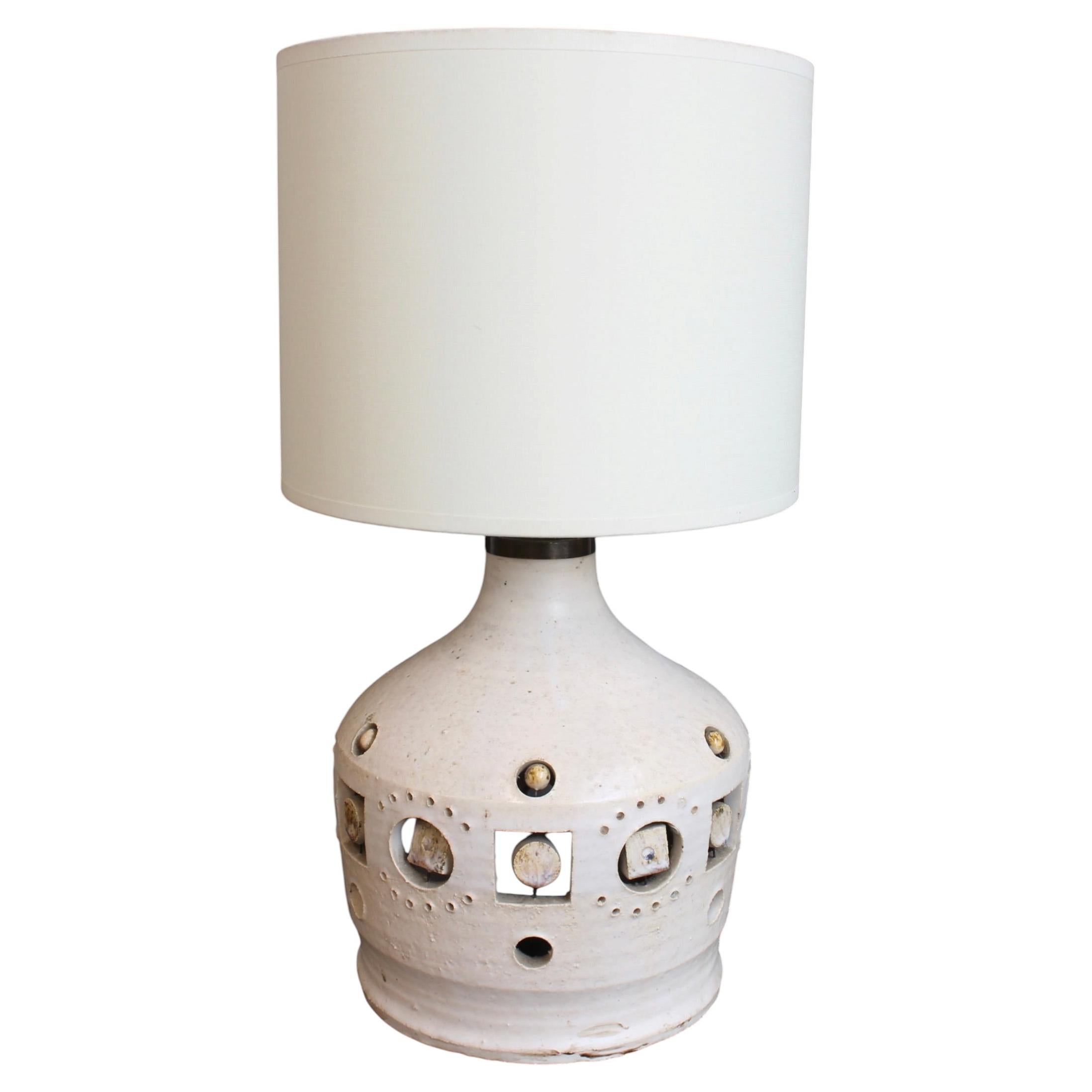 Lampe de table vintage en céramique française, attribuée à Georges Pelletier en vente