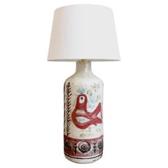 Vintage French Ceramic Table Lamp by Gustave Reynaud for Le Mûrier