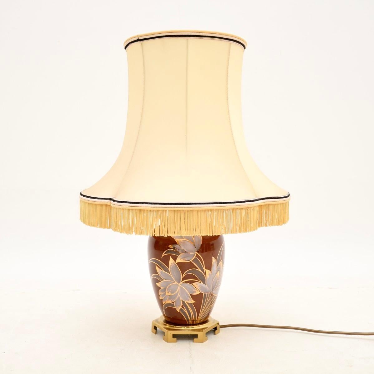Vintage French Ceramic Table Lamp In Good Condition For Sale In London, GB