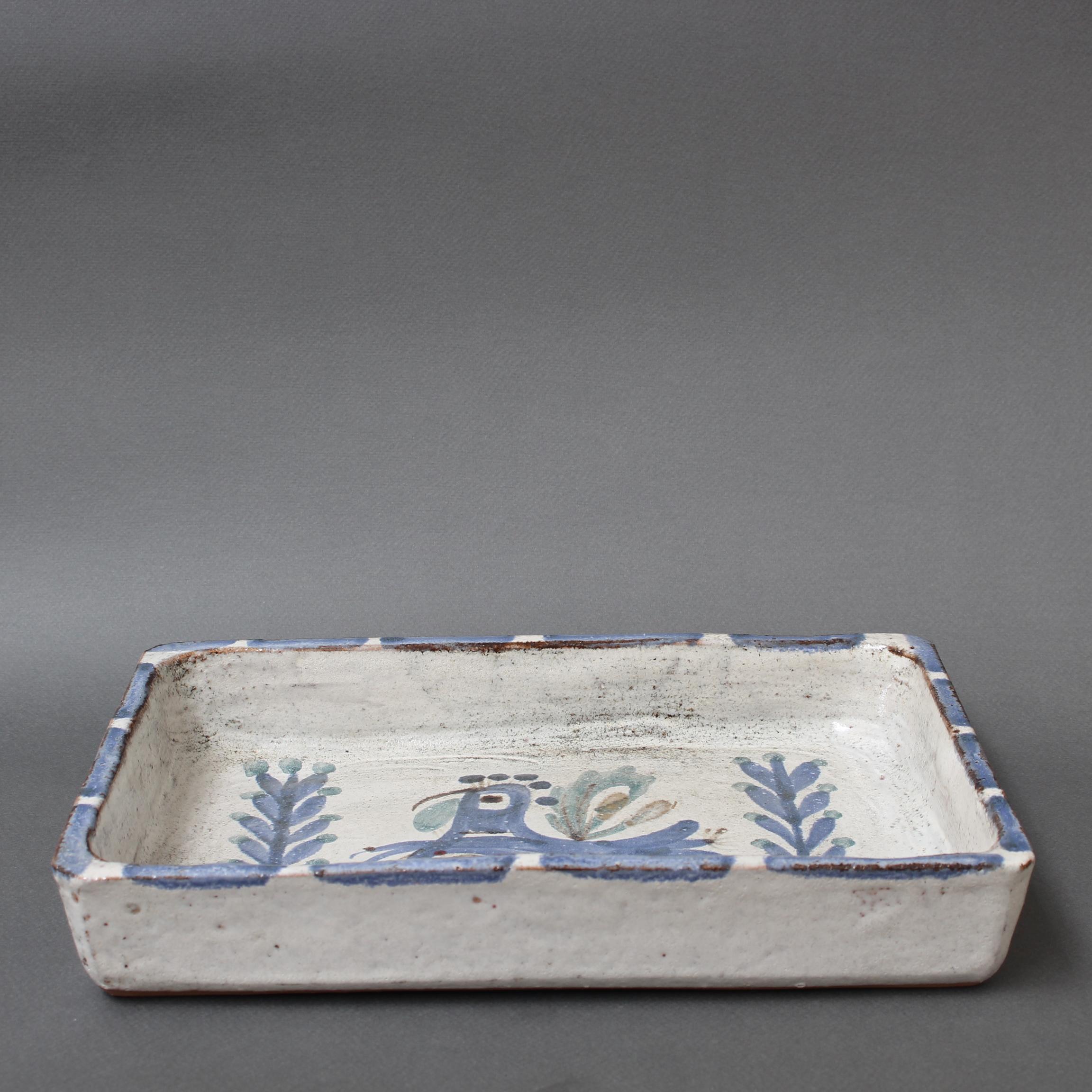 Vintage French Ceramic Tray by Gustave Reynaud for Le Mûrier (circa 1960s) For Sale 7