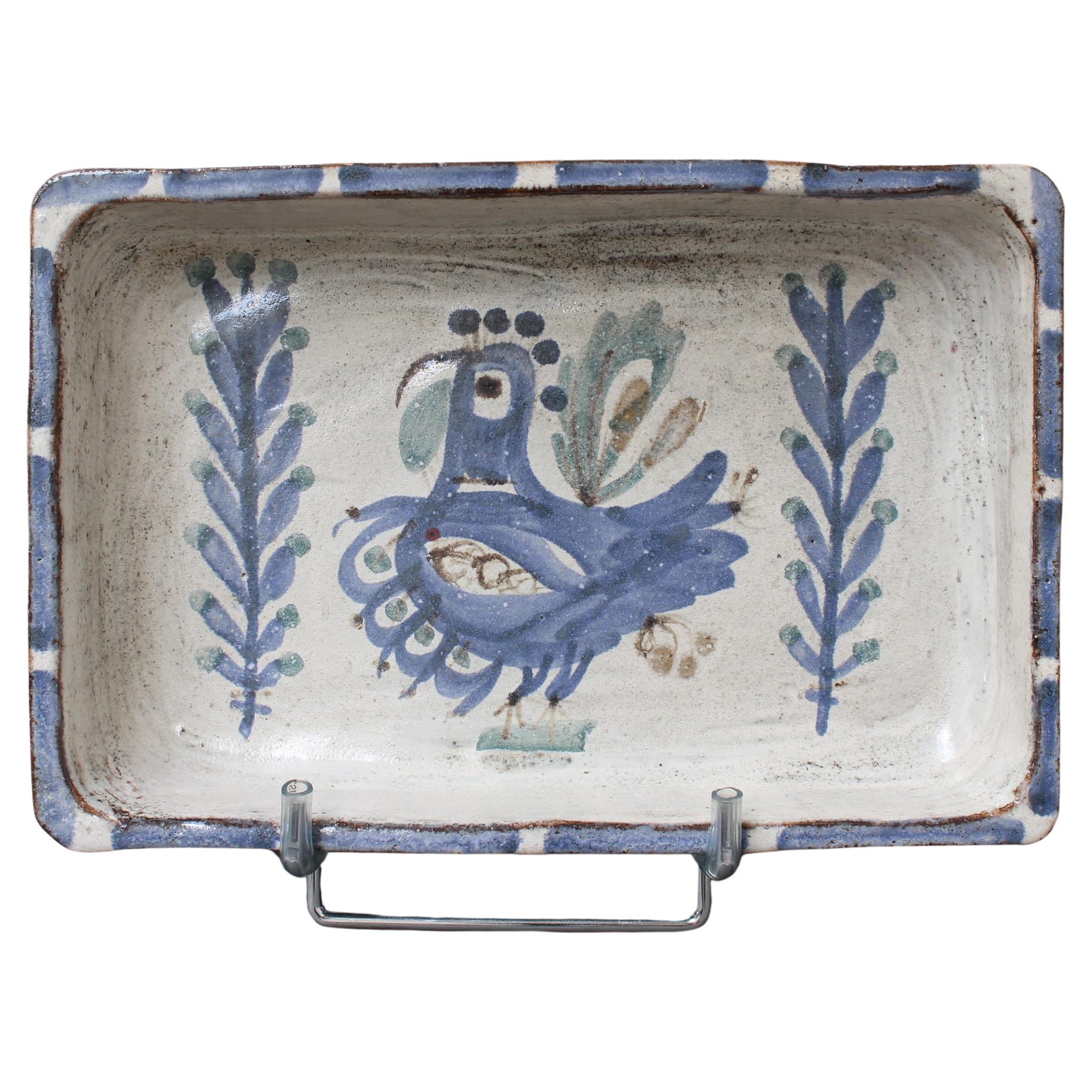 Vintage French Ceramic Tray by Gustave Reynaud for Le Mûrier (circa 1960s) For Sale