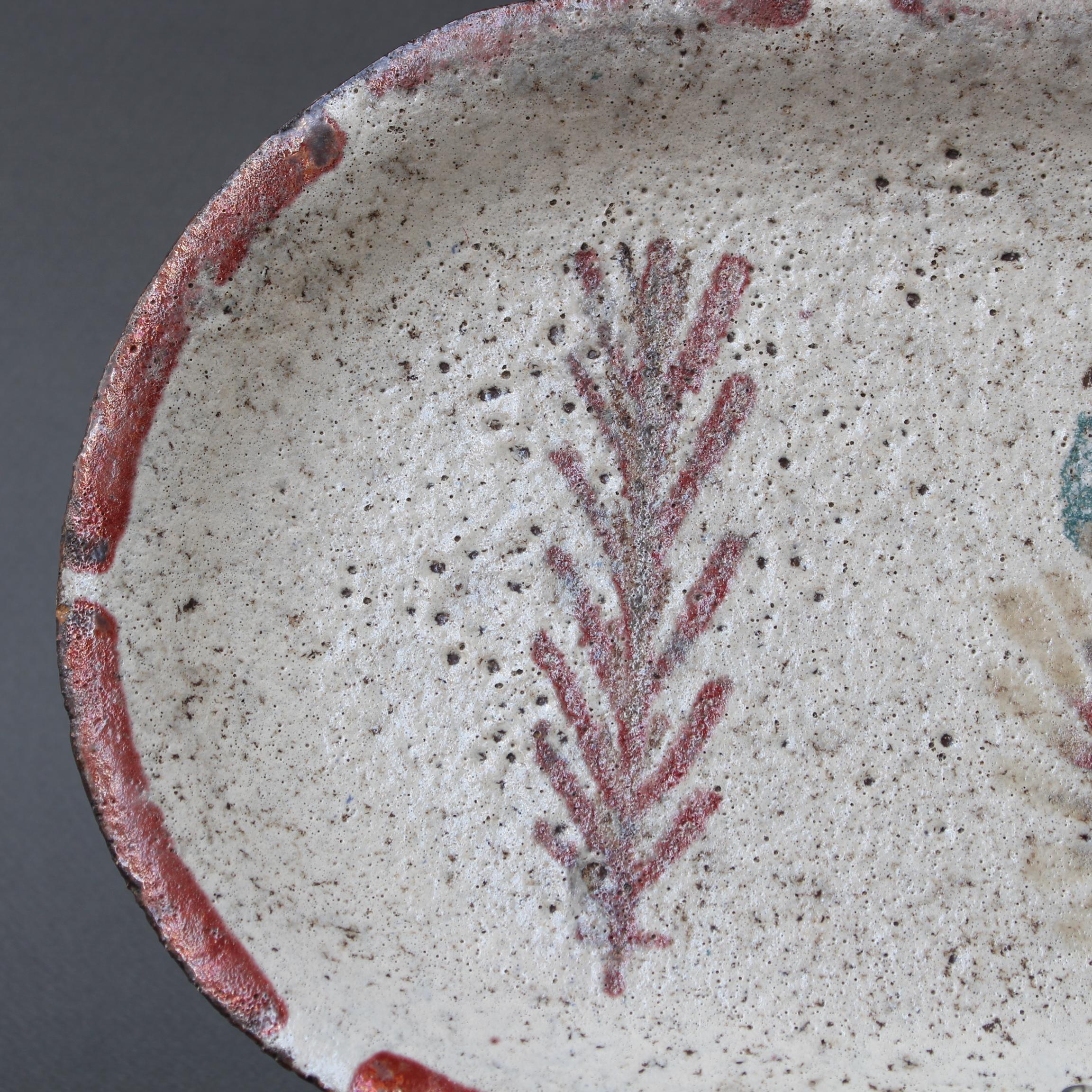 Plateau vintage en céramique avec motif de coq par Le Mûrier 'circa 1960s'. en vente 5