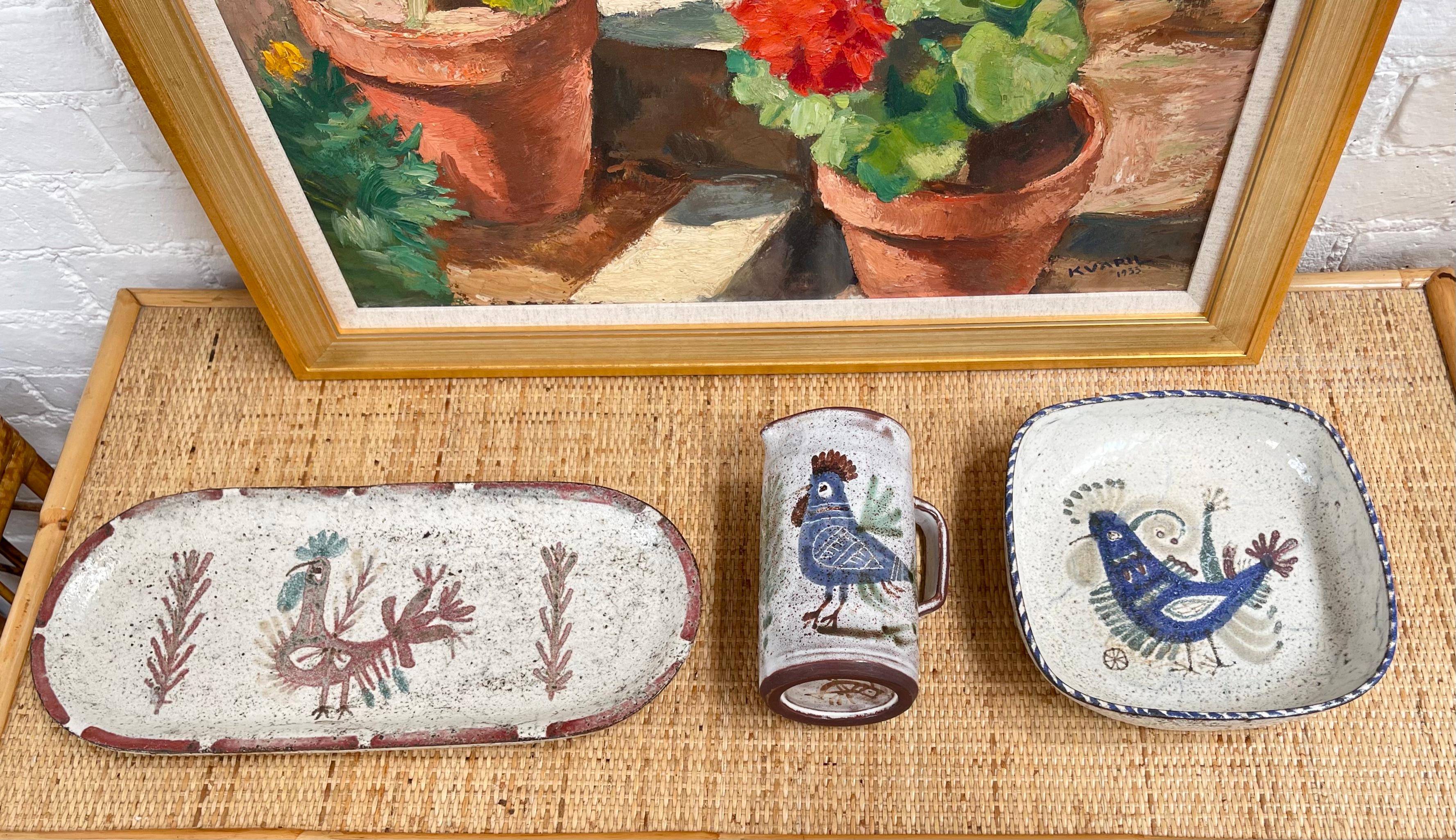 Vintage French Ceramic Tray with Rooster Motif by Le Mûrier 'circa 1960s' For Sale 8