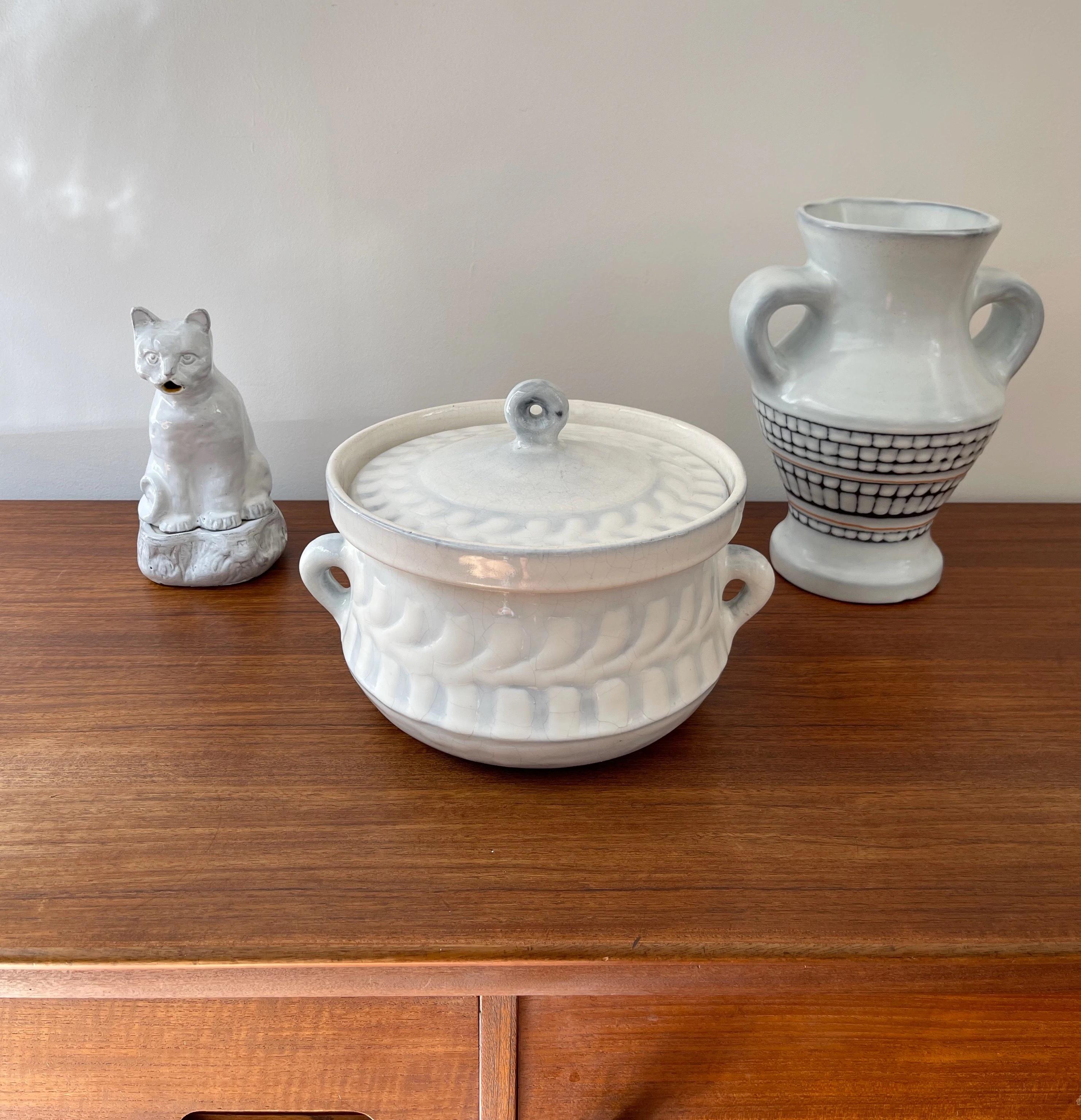 Mid-Century Modern Vintage French Ceramic Tureen by Roger Capron, 'circa 1960s' For Sale