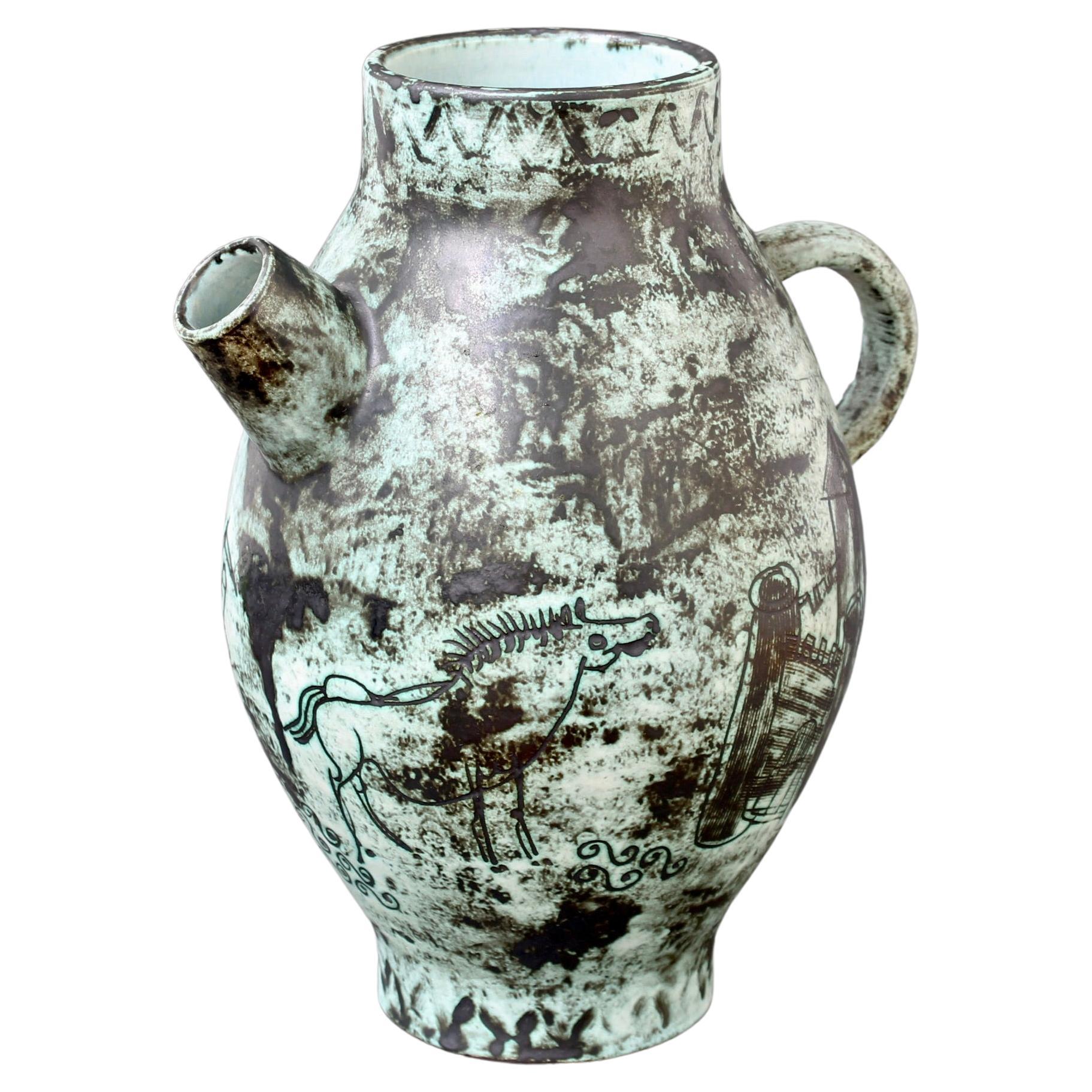 Vase vintage en céramique française par Jacques Blin (circa 1950)