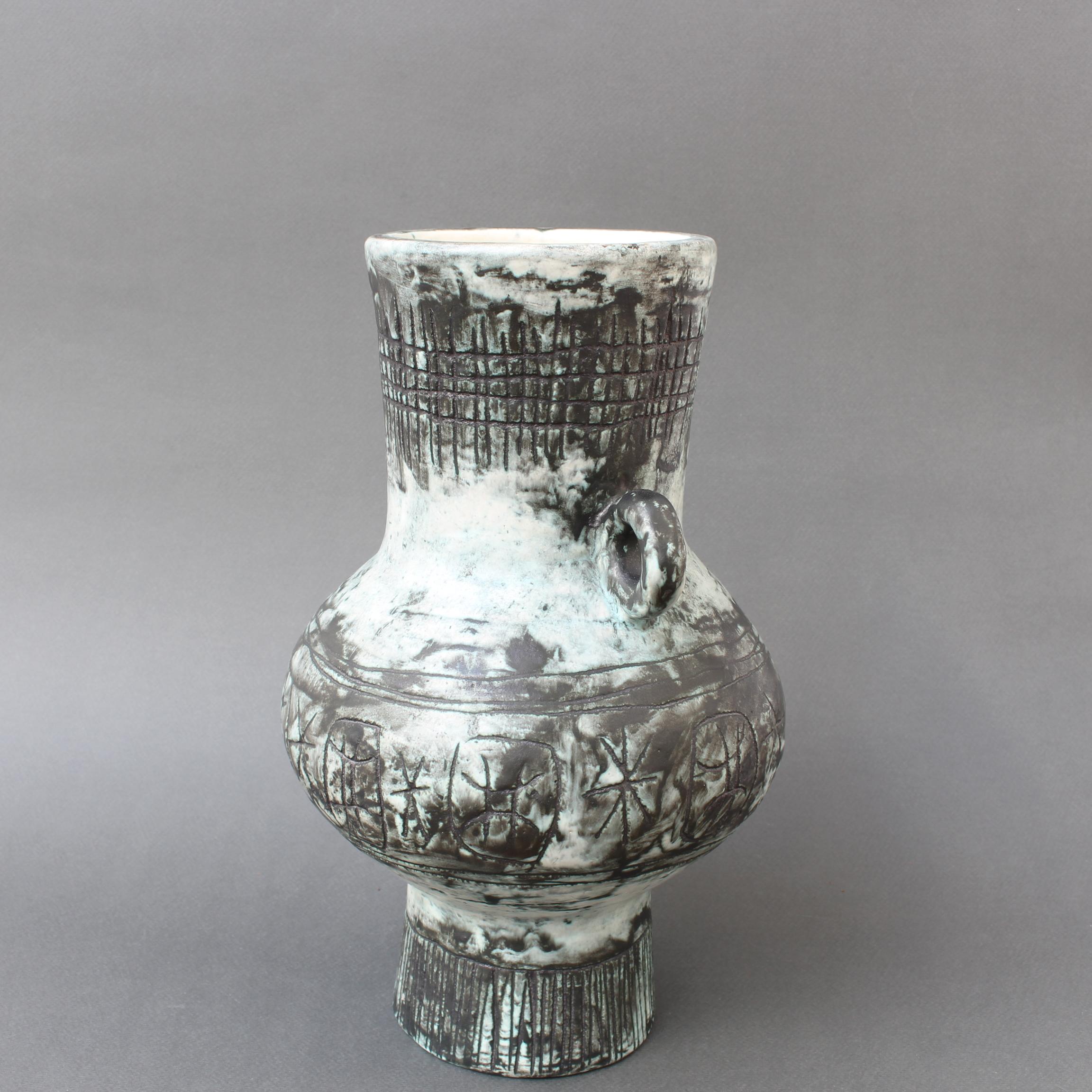 Vintage French Ceramic Vase by Jacques Blin with Jean Rustin 'circa 1960s' In Good Condition For Sale In London, GB