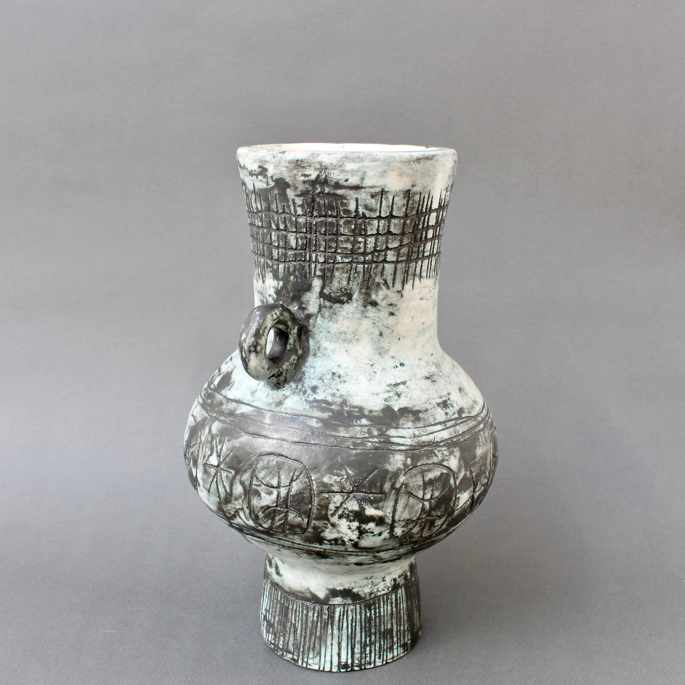 Mid-20th Century Vintage French Ceramic Vase by Jacques Blin with Jean Rustin 'circa 1960s' For Sale