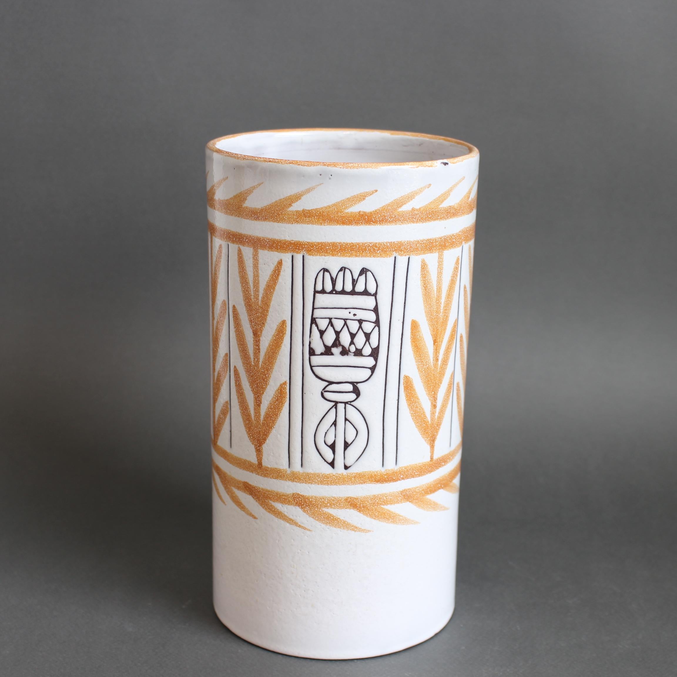 Dipinto a mano Vaso francese d'epoca in ceramica di Michel Barbier (circa anni '60) in vendita