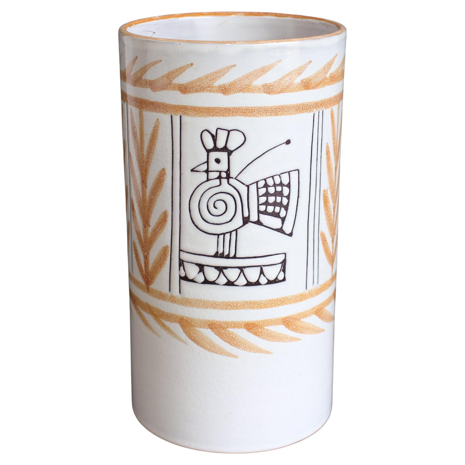 Vase vintage en céramique française par Michel Barbier (circa 1960)