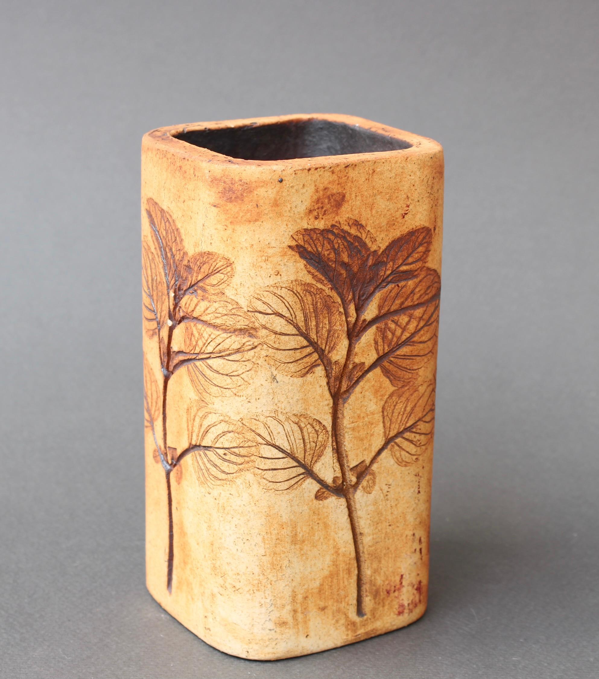Mid-Century Modern Vintage French Ceramic Vase by Raymonde Leduc 'circa 1970s', Small For Sale