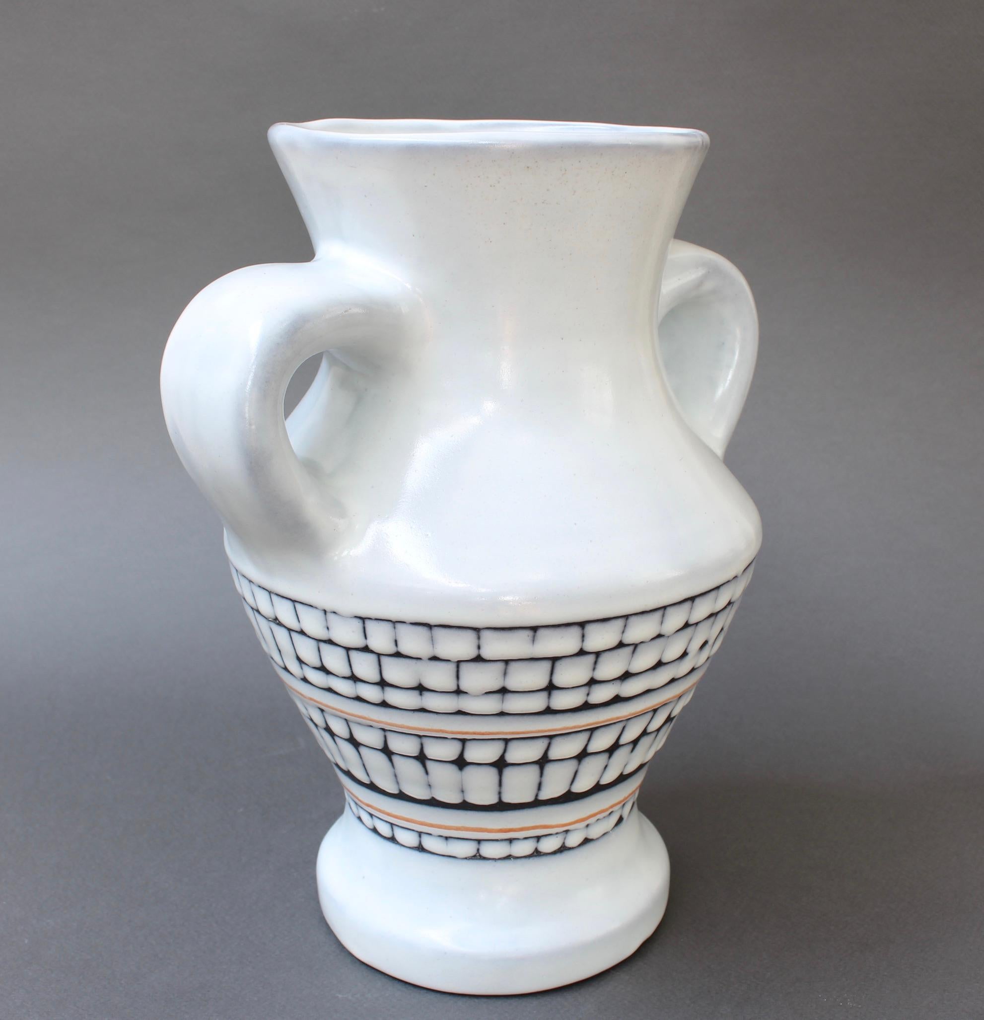Vintage French Ceramic Vase with Handles by Roger Capron, 'circa 1950s' For Sale 4