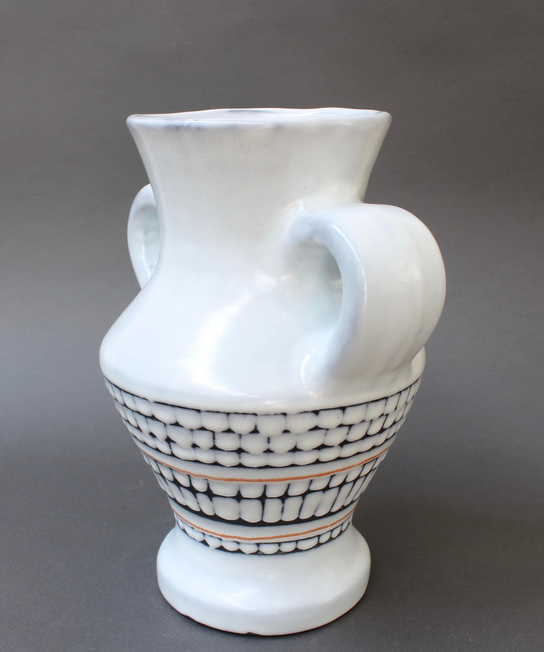 Mid-Century Modern Vintage French Ceramic Vase with Handles by Roger Capron 'circa 1950s'