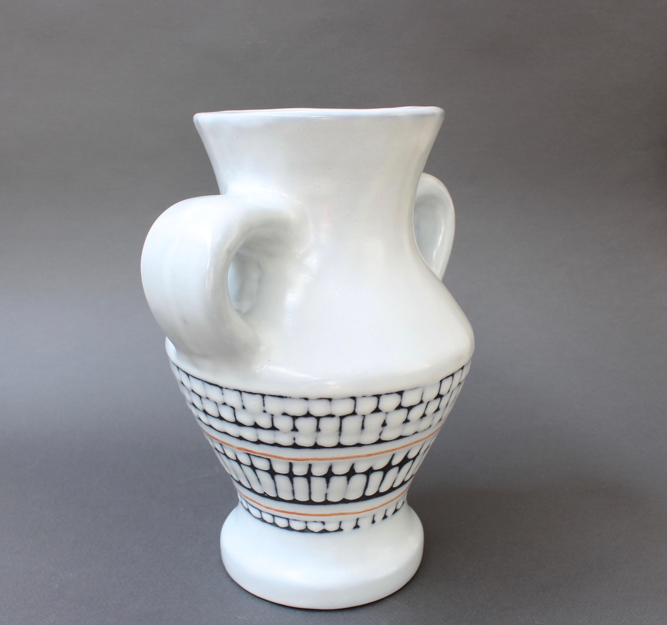 Mid-20th Century Vintage French Ceramic Vase with Handles by Roger Capron 'circa 1950s'