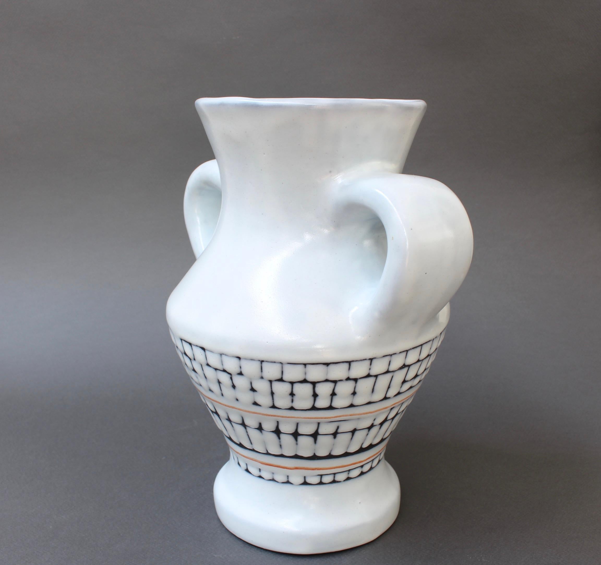 Vintage French Ceramic Vase with Handles by Roger Capron, 'circa 1950s' For Sale 2