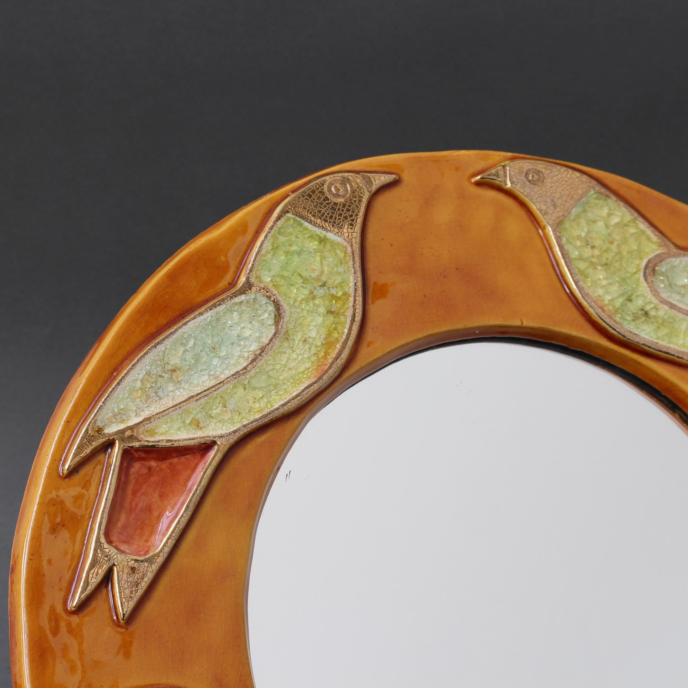 Miroir mural vintage en céramique de Mithé Espelt (circa 1960) en vente 1