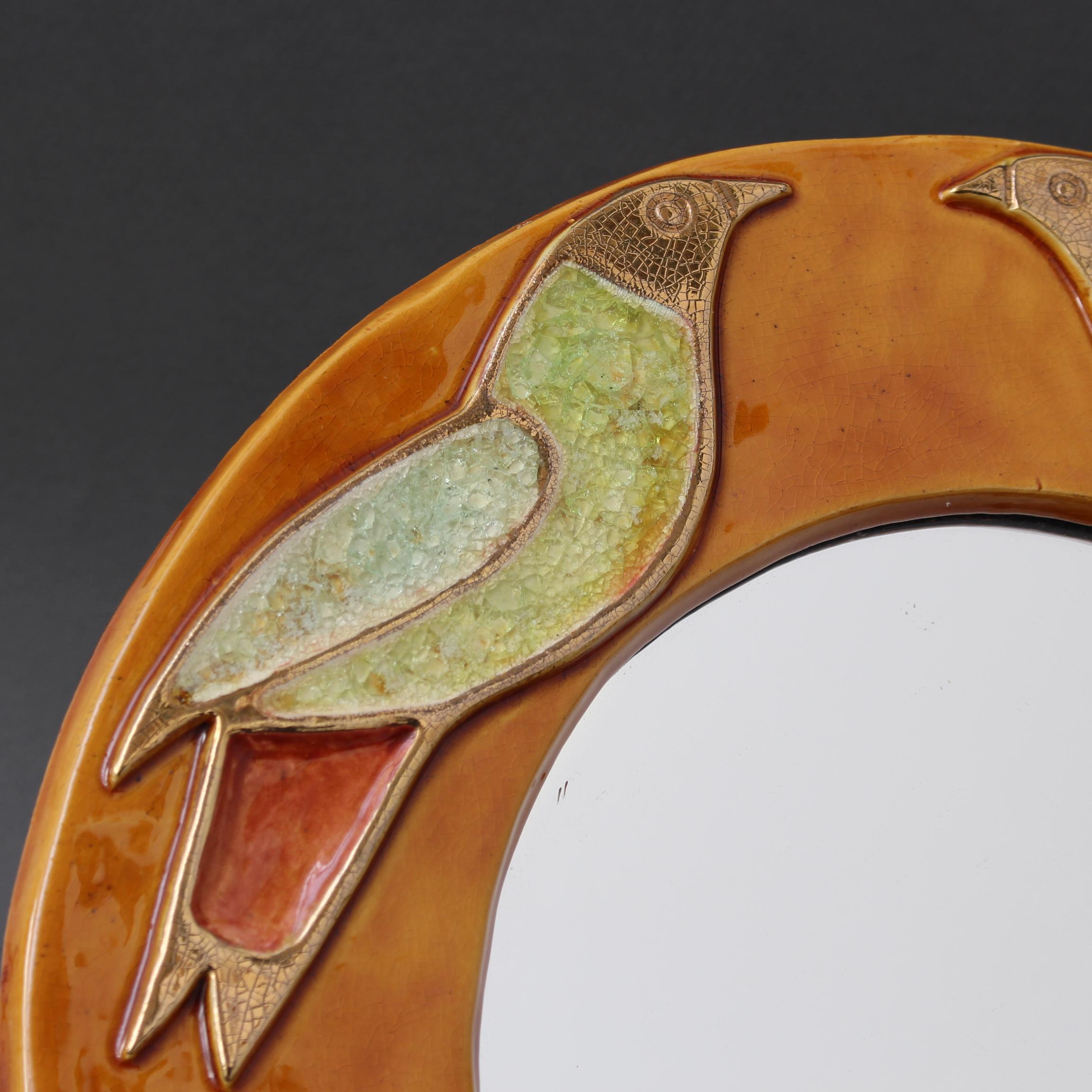 Miroir mural vintage en céramique de Mithé Espelt (circa 1960) en vente 2