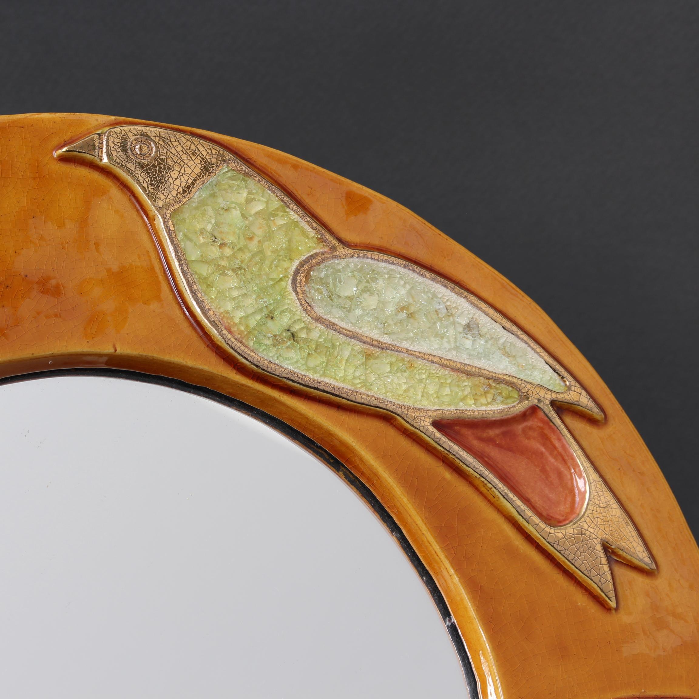 Miroir mural vintage en céramique de Mithé Espelt (circa 1960) en vente 3