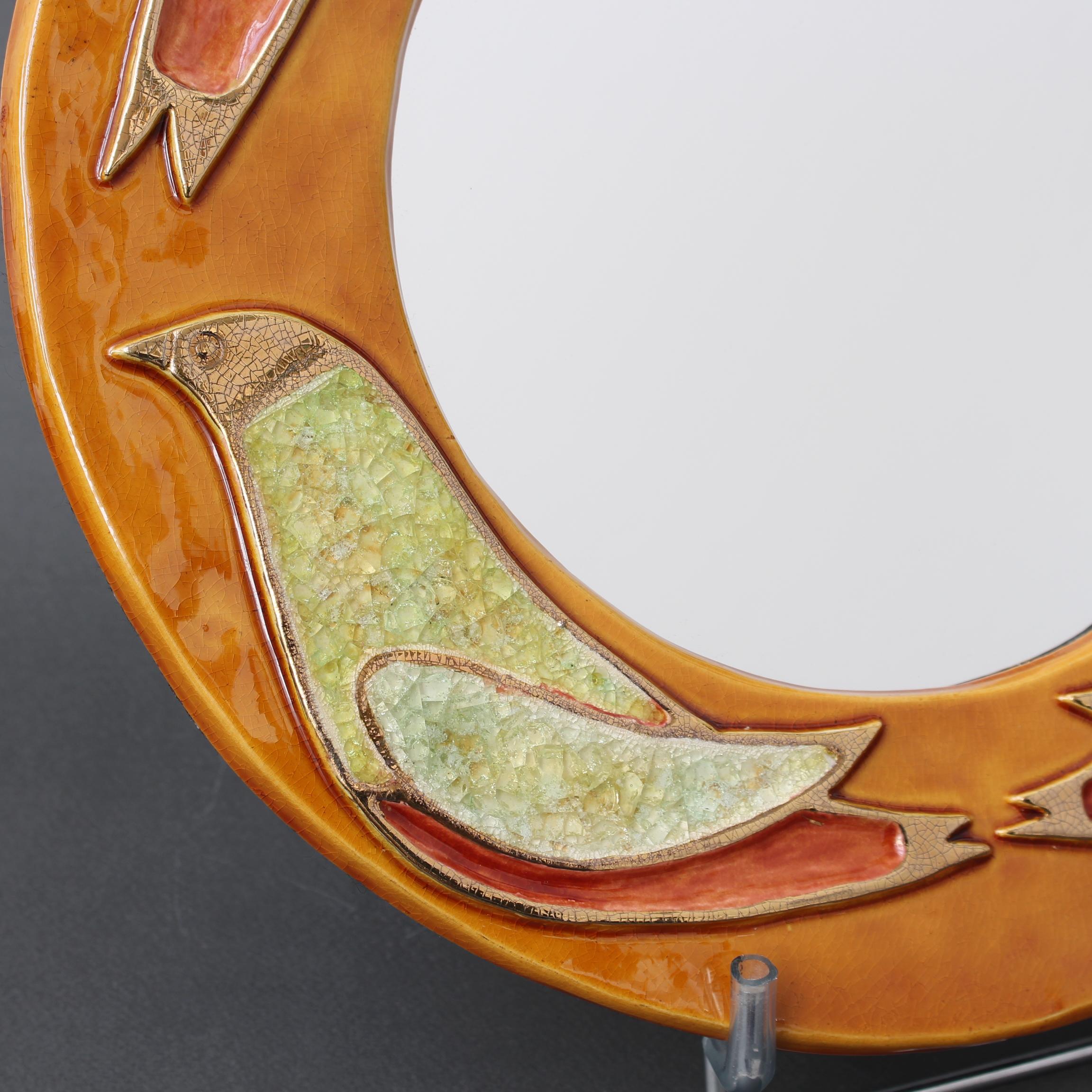 Céramique Miroir mural vintage en céramique de Mithé Espelt (circa 1960) en vente