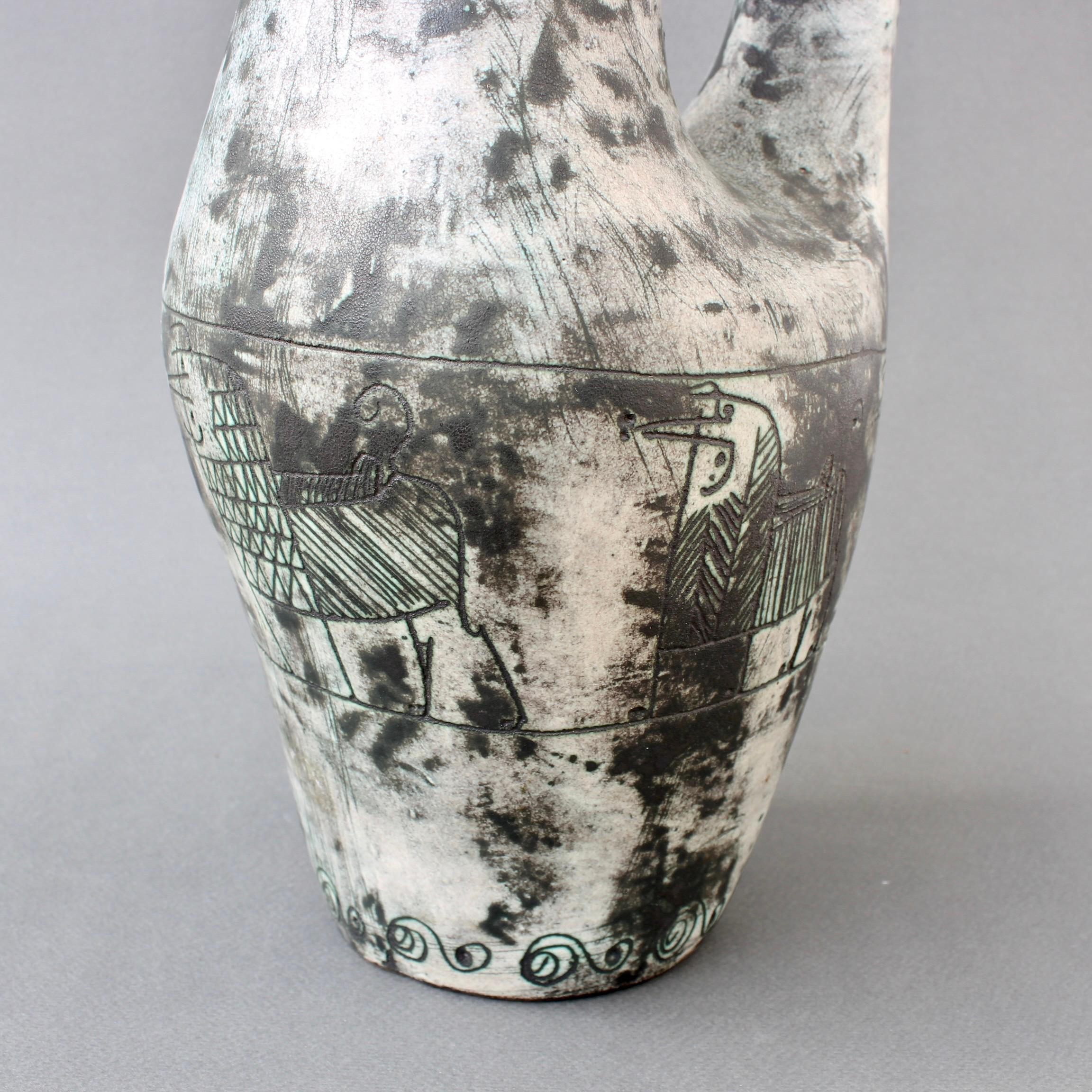 Brocca zoomorfa francese d'epoca in ceramica di Jacques Blin, circa anni '50 in vendita 3