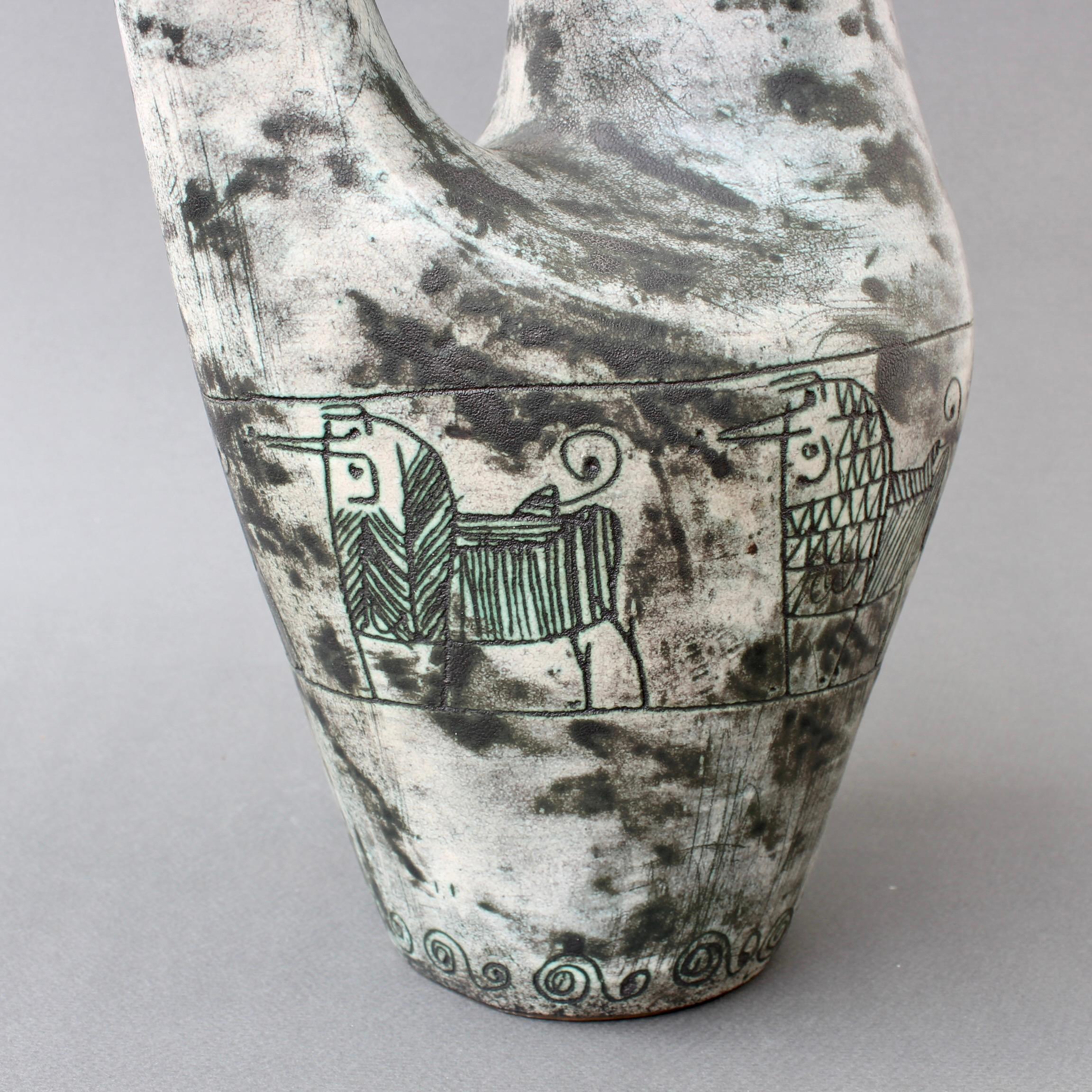 Brocca zoomorfa francese d'epoca in ceramica di Jacques Blin, circa anni '50 in vendita 6